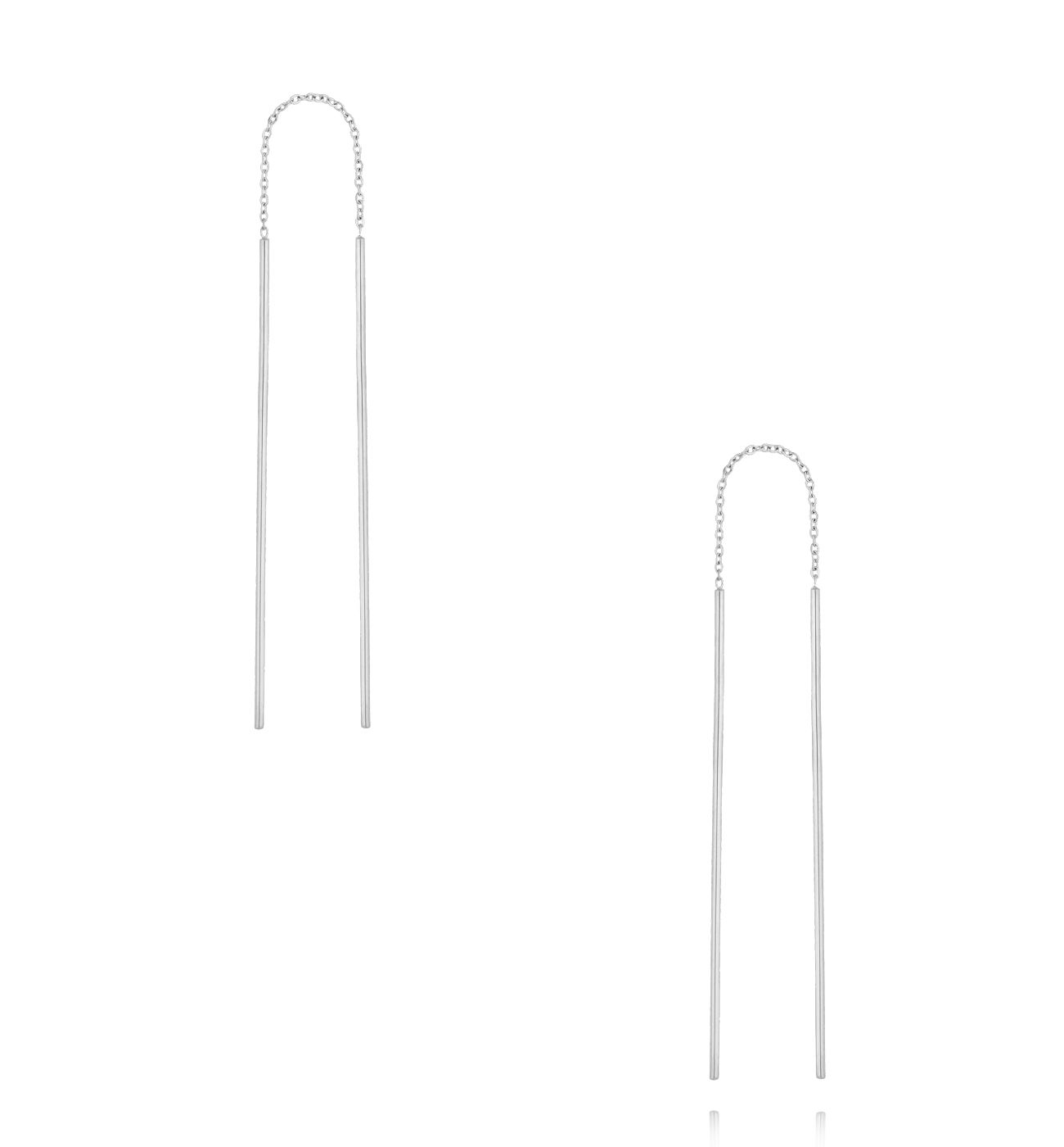 Kolczyki patyczki przekładane srebrne KSA2226