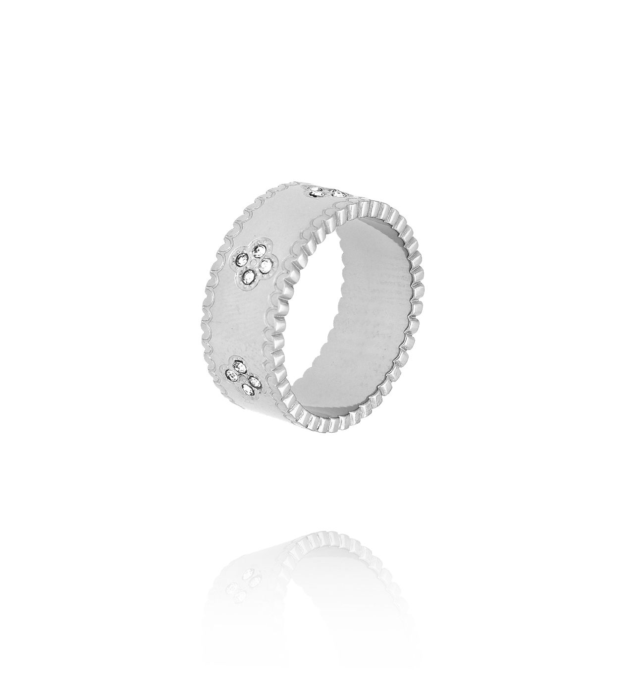 Obrączka srebrna z koniczynkami PSY0094 - By Dziubeka