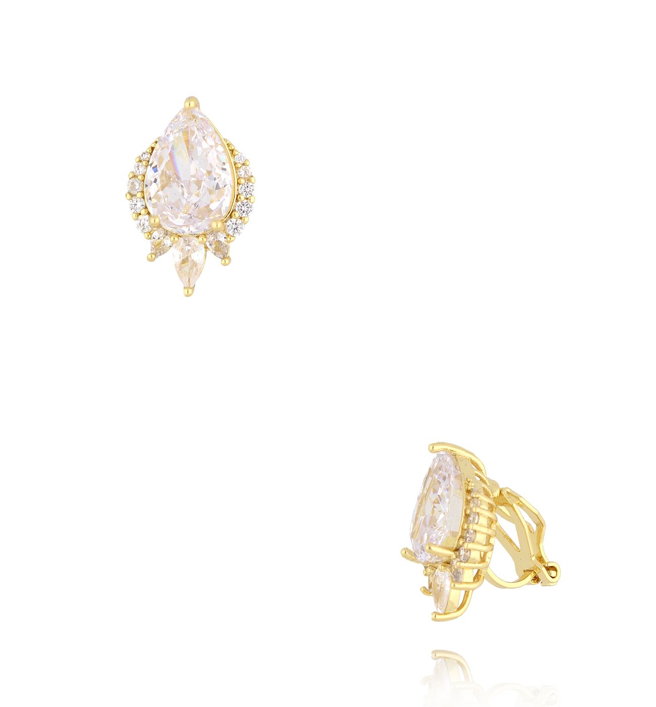 Klipsy z transparentnymi kryształami - By Dziubeka