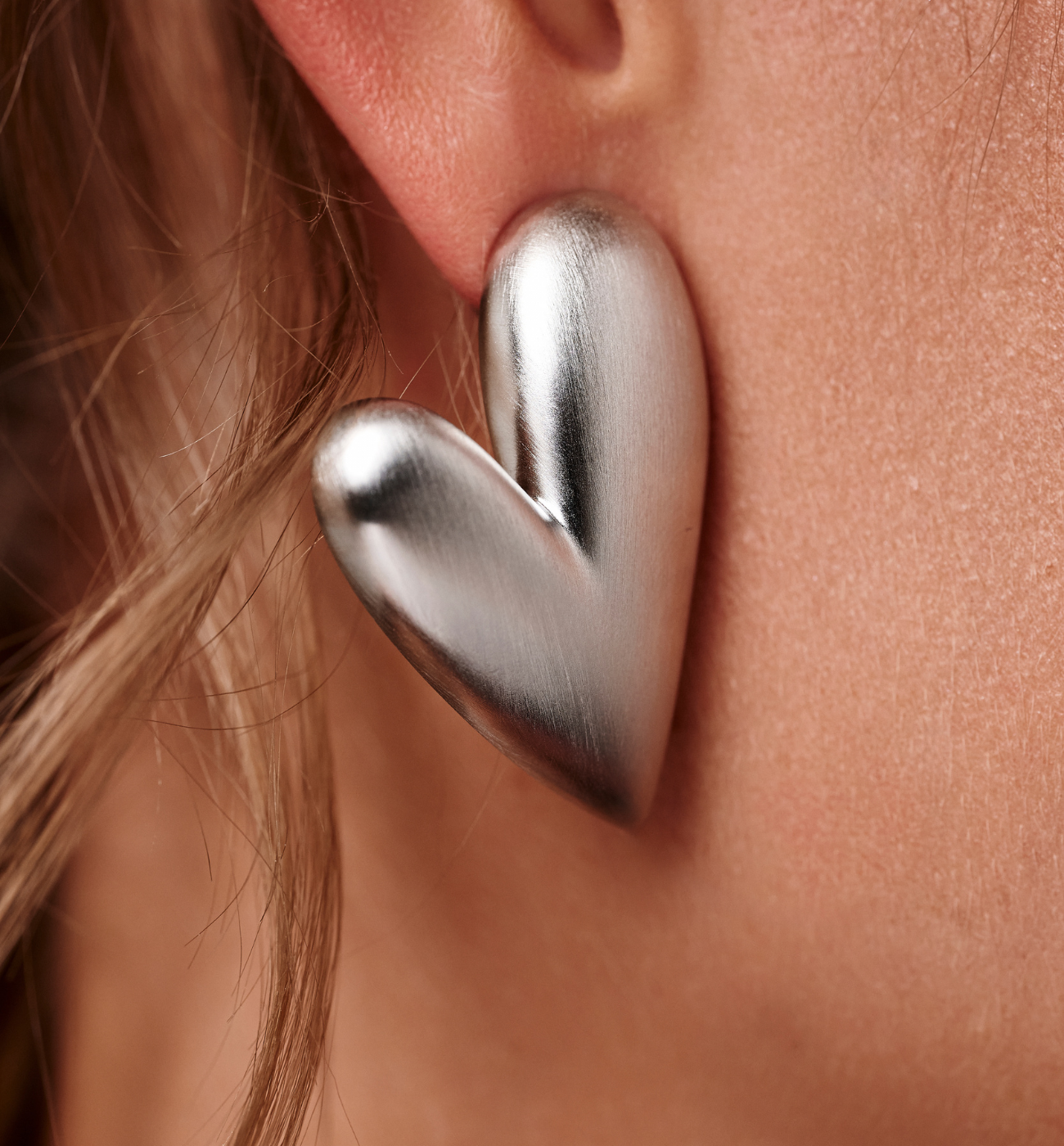 Kolczyki srebrne serca duże Corazones - By Dziubeka