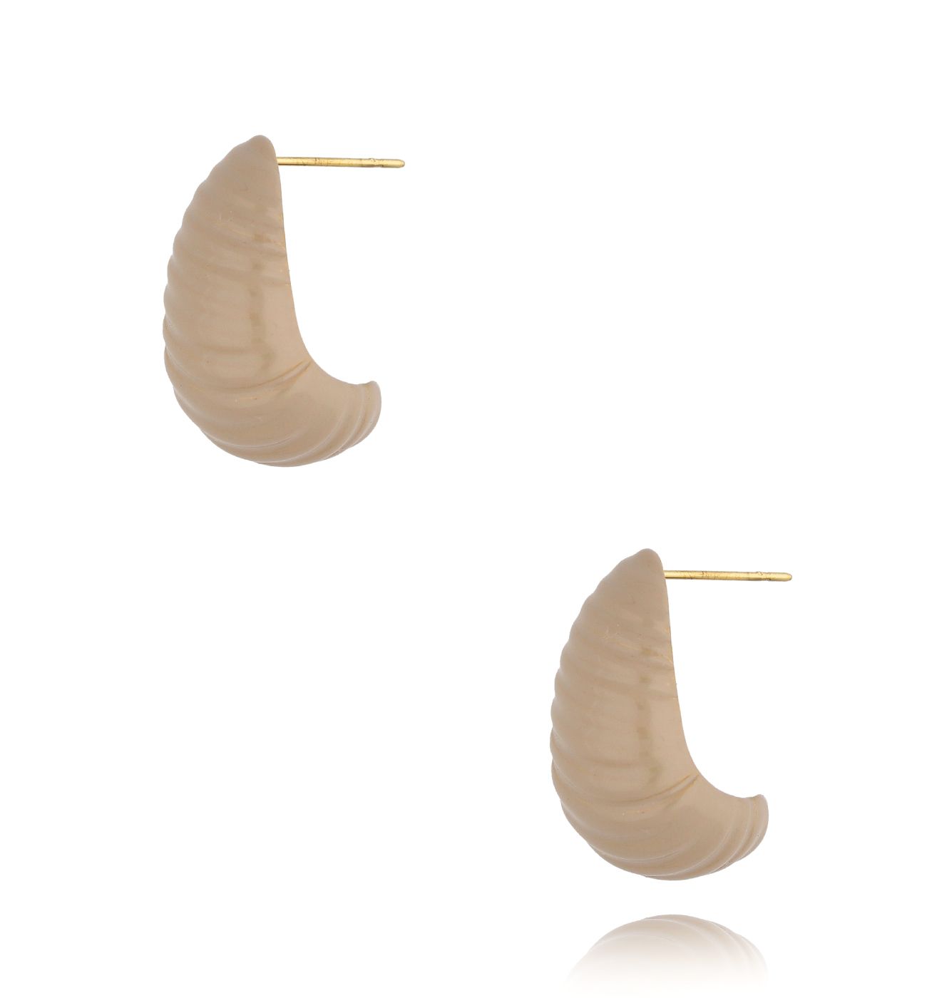 Kolczyki beżowe skręcane Twist KSA1474