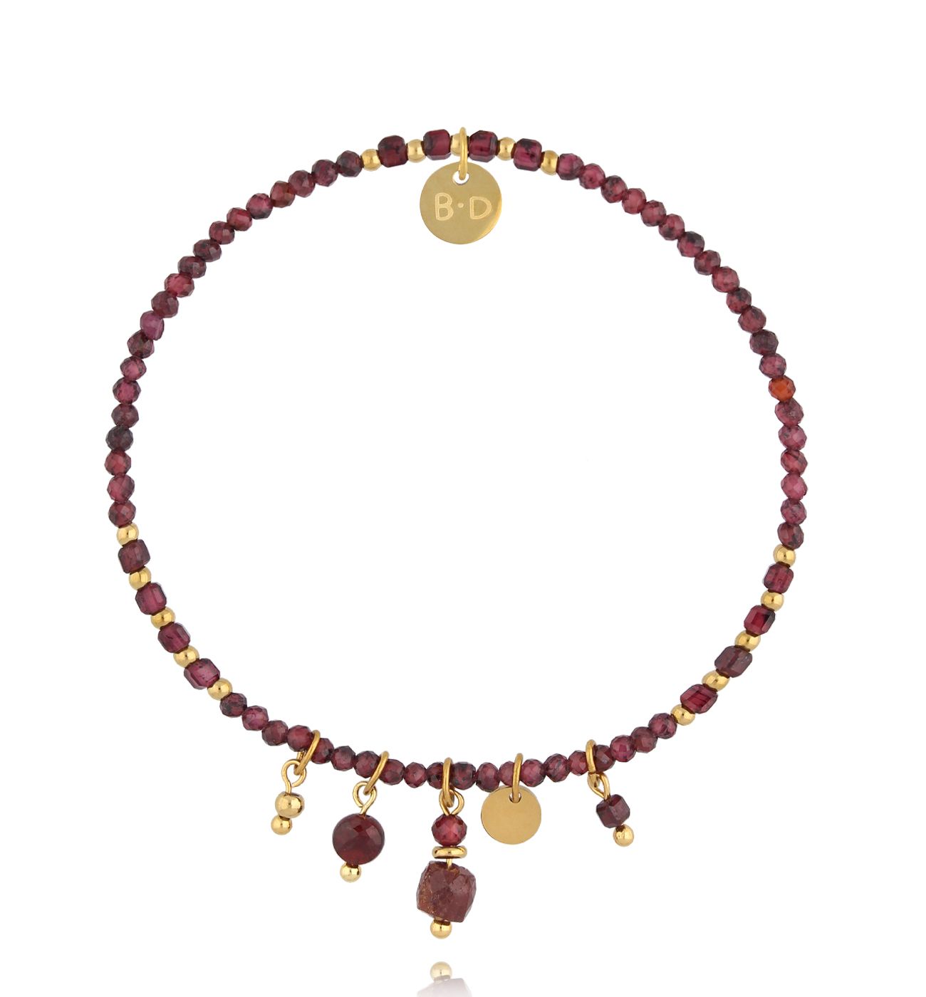 Bransoletka z granatu z zawieszkami - By Dziubeka