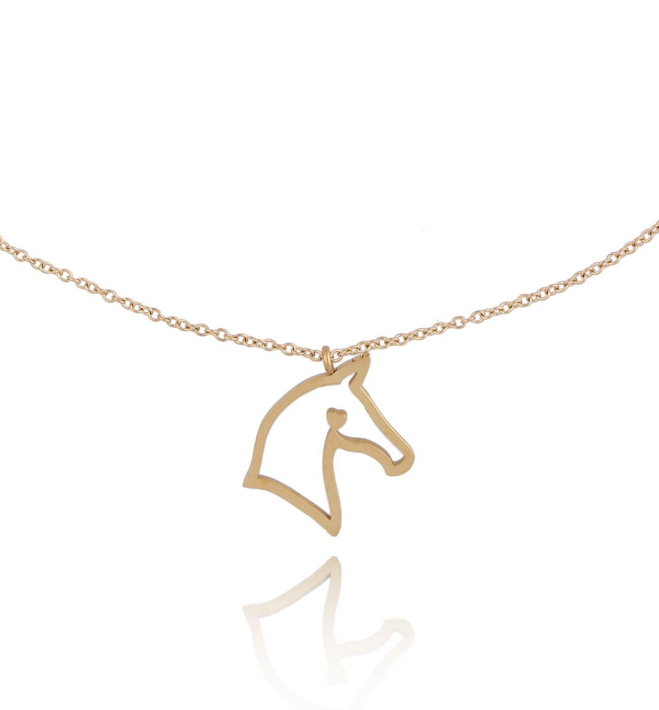 Naszyjnik złoty z koniem Montana ze stali szlachetnej NPS0010