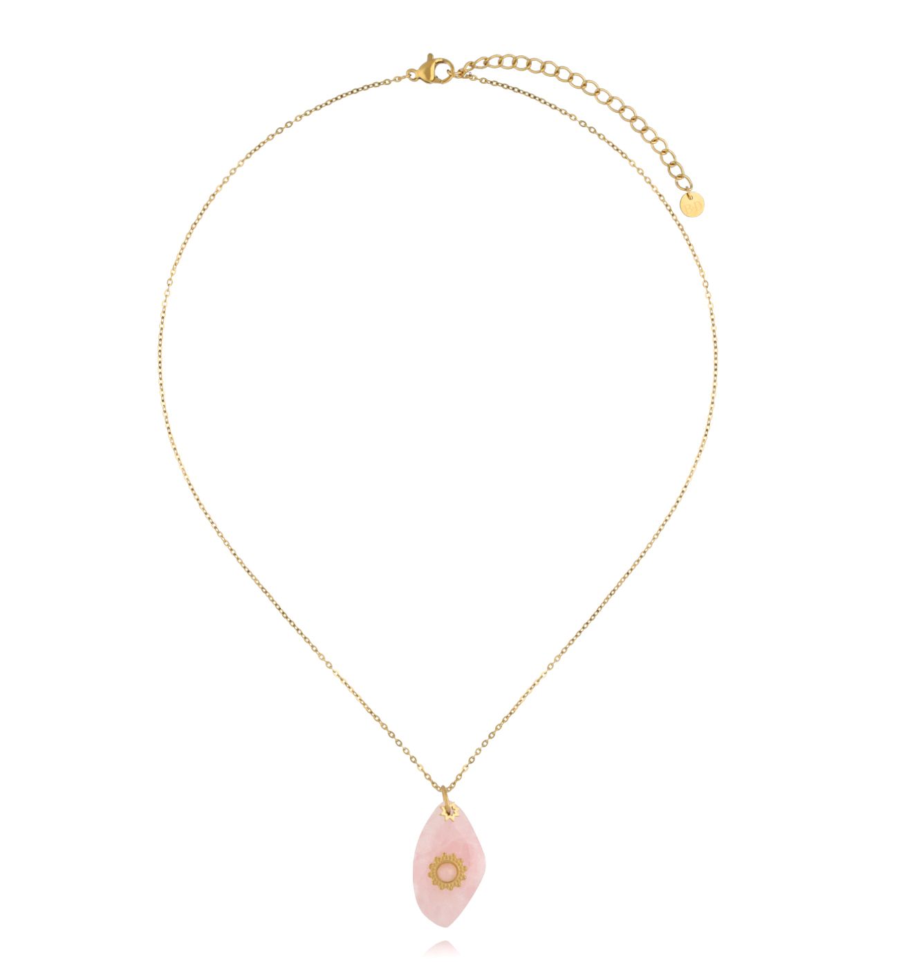 Naszyjnik z kwarcem różowym NPA1364