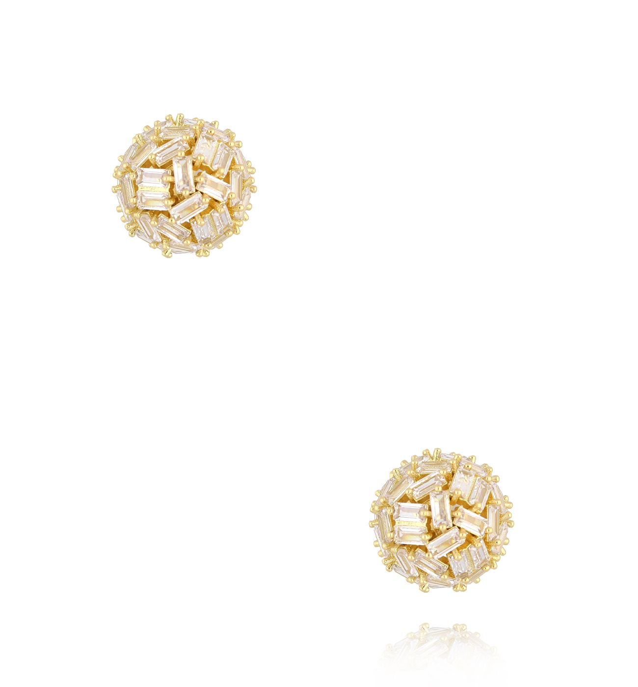 Klipsy okrągłe z kryształkami - By Dziubeka