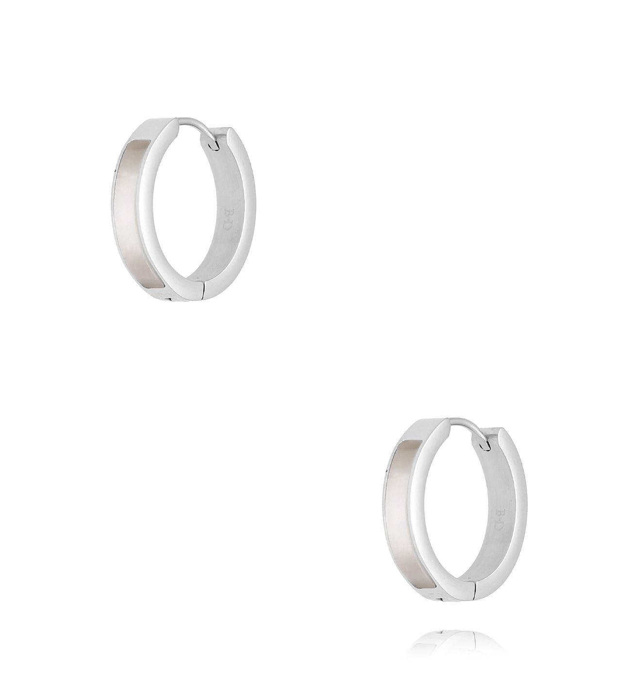 Kolczyki koła z masą perłową srebrne Winter Time - By Dziubeka