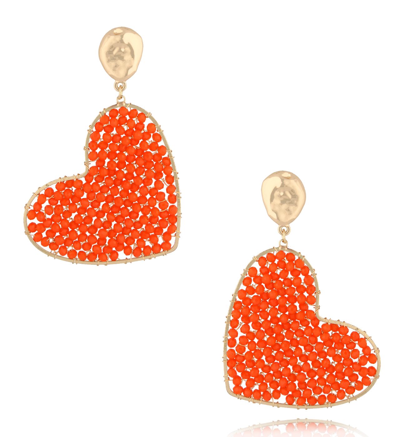 Kolczyki z pomarańczowymi sercami Coeur Coloré KWE0064