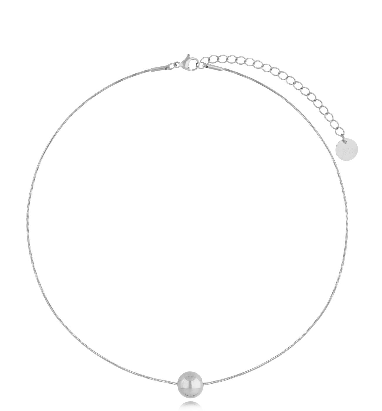 Naszyjnik srebrny z kulką Simple Ball - By Dziubeka
