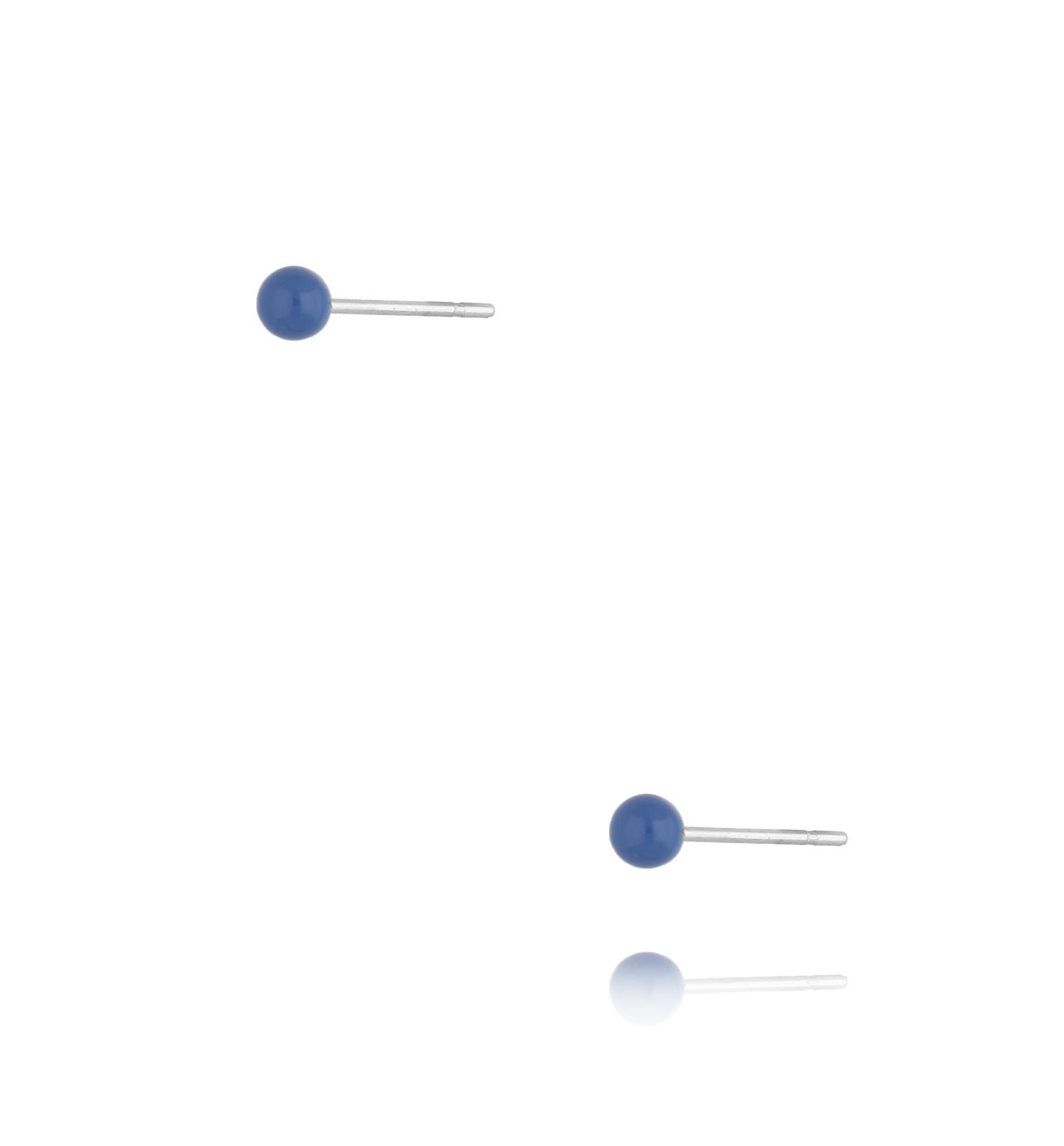 Kolczyki kulki z niebieską emalią 3 mm Enamel Balls KSA1575