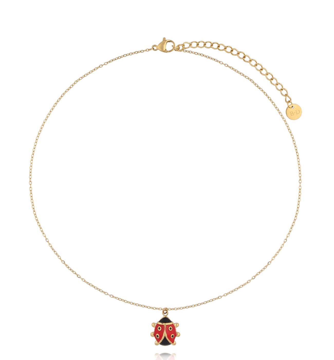 Naszyjnik dla dziewczynki z zawieszką w kształcie biedronki NSY0814 - By Dziubeka