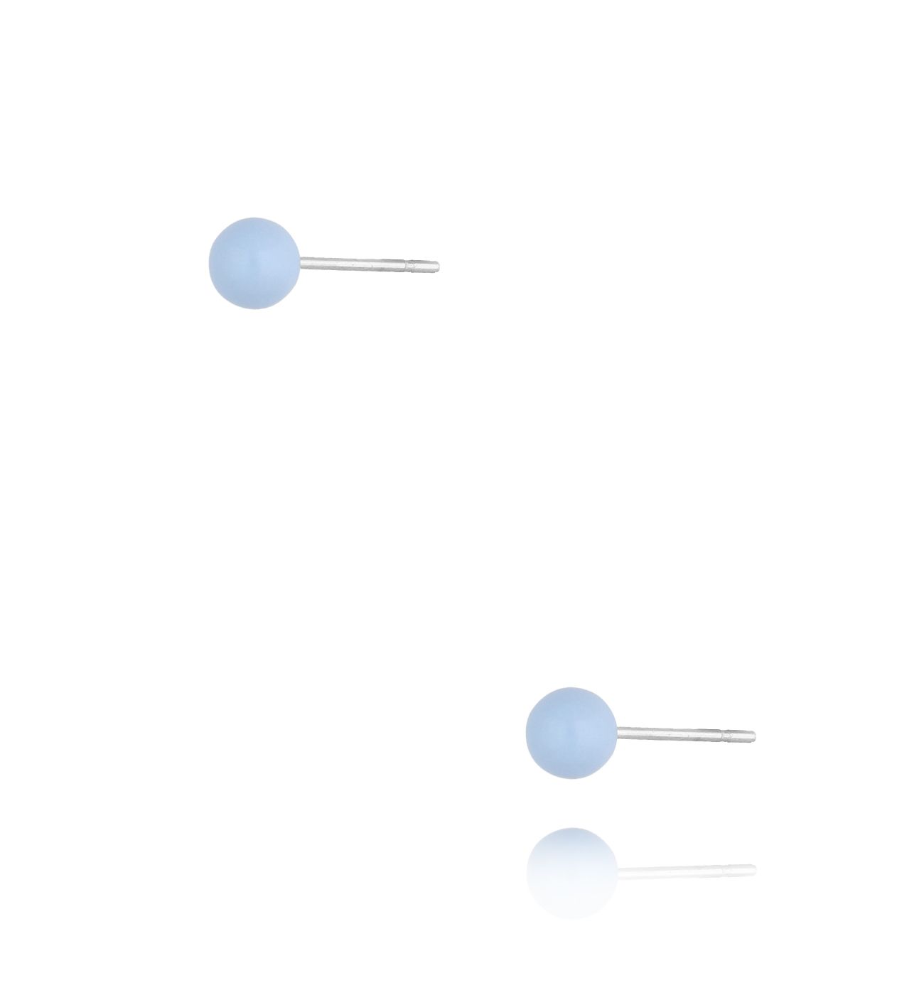 Kolczyki kulki z niebieską emalią 4 mm Enamel Balls KSA1709