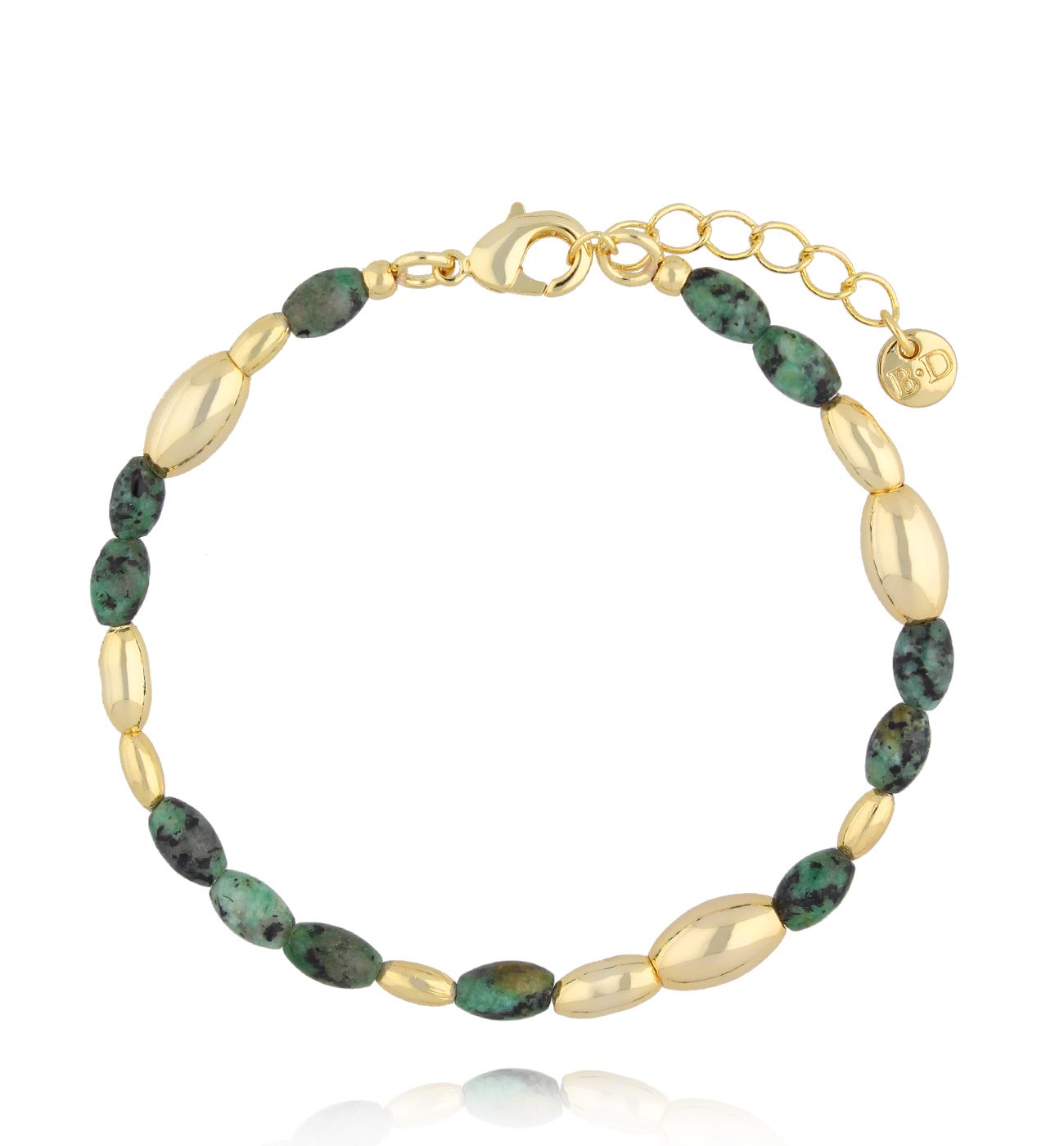 Bransoletka zielona z turkusami BSC2206