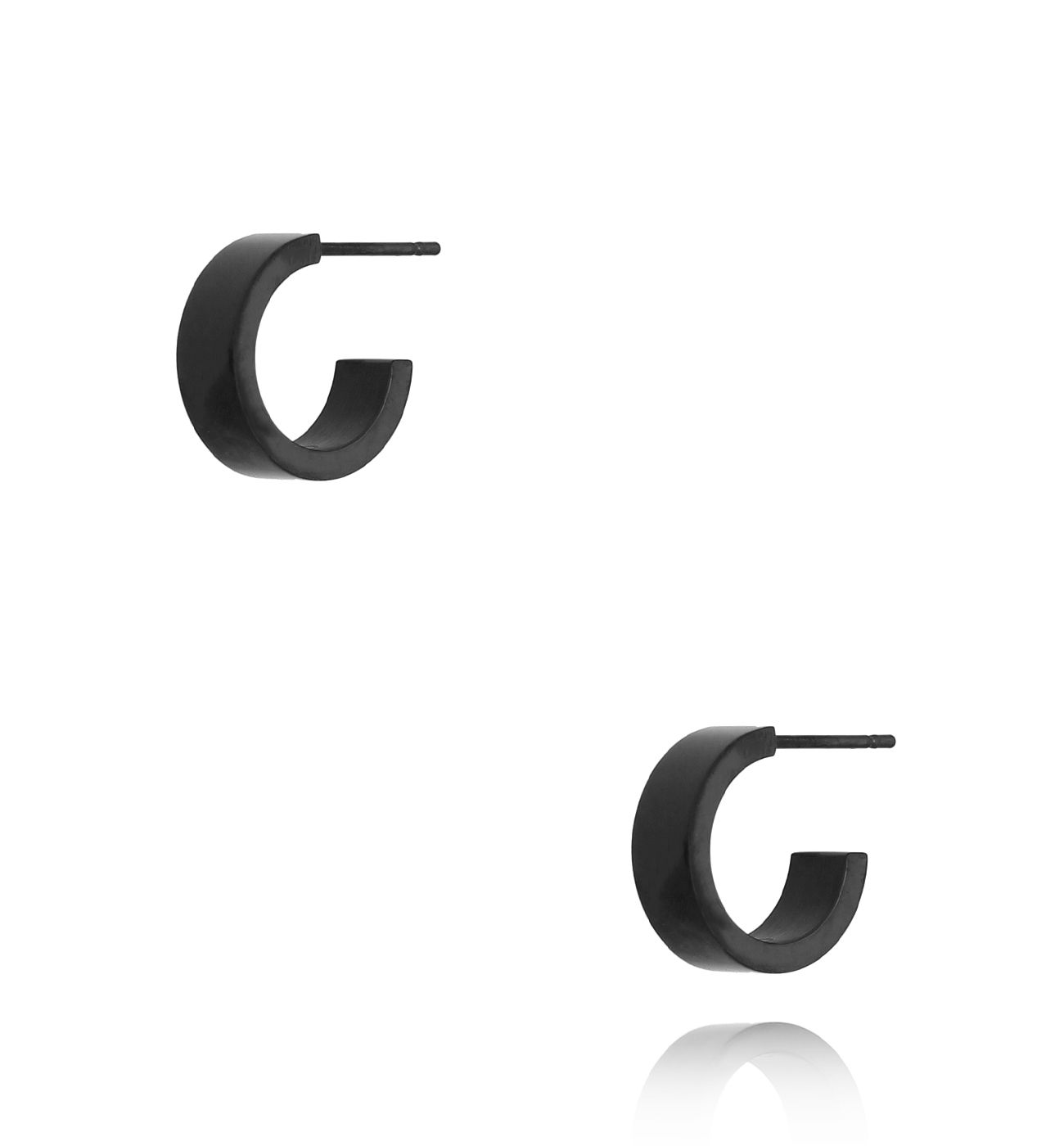 Kolczyki czarne kółka Doha - By Dziubeka