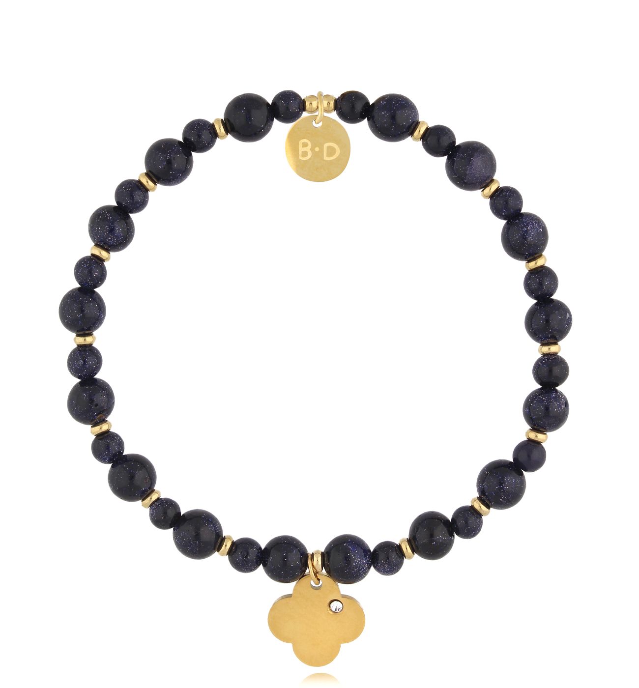 Bransoletka czarna z koniczynką Sariah BTW2465