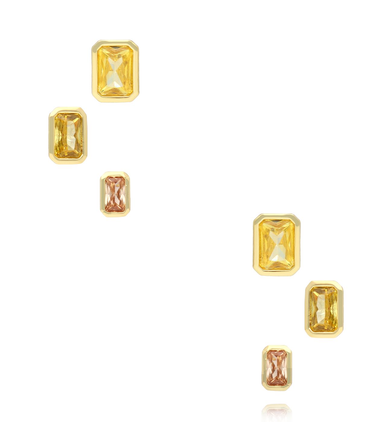 Zestaw kolczyków z cytryowymi cyrkoniami - By Dziubeka