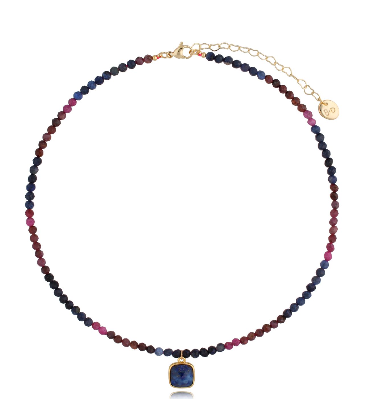 Naszyjnik z rubinami i szafirami Phaedra NTW0567