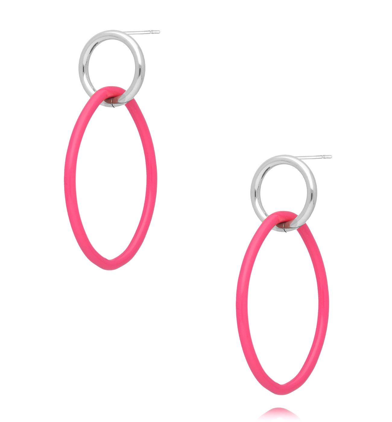 Kolczyki fuksjowo srebrne Dream Earrings - By Dziubeka