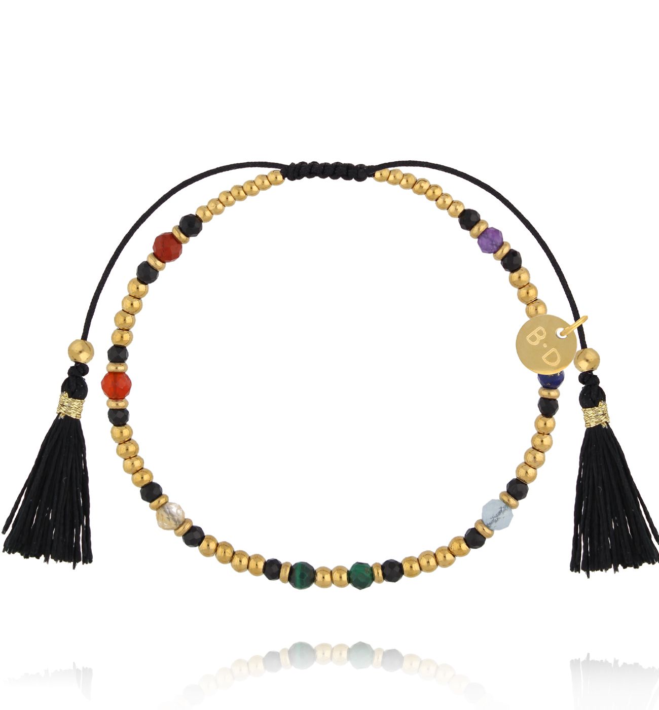 Bransoletka z kamieni naturalnych na sznurku z chwostami BTW3383