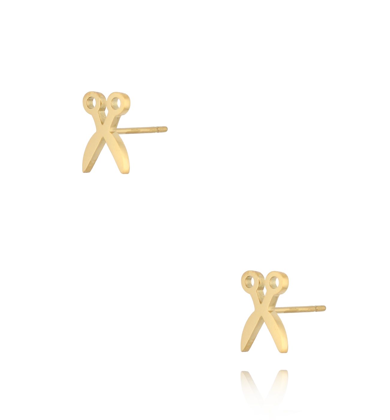 Kolczyki złote wkrętki nożyczki Larissa - By Dziubeka