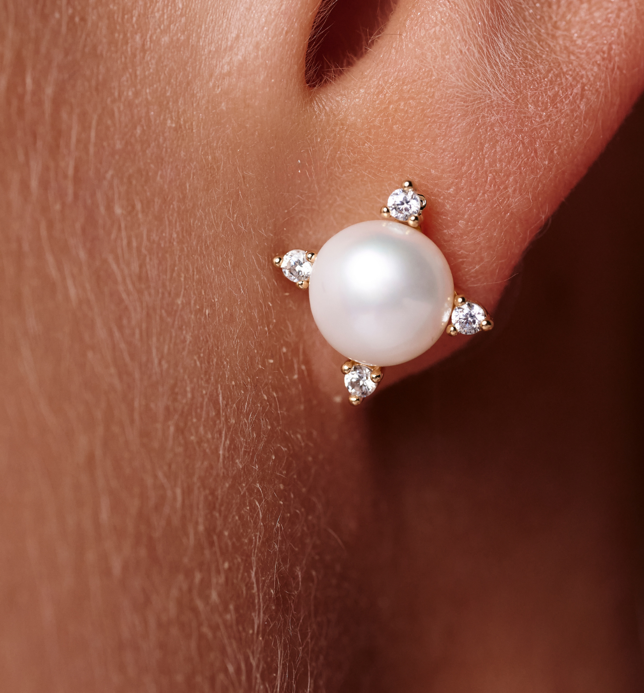 Kolczyki z perełkami i kryształkami KPE0167