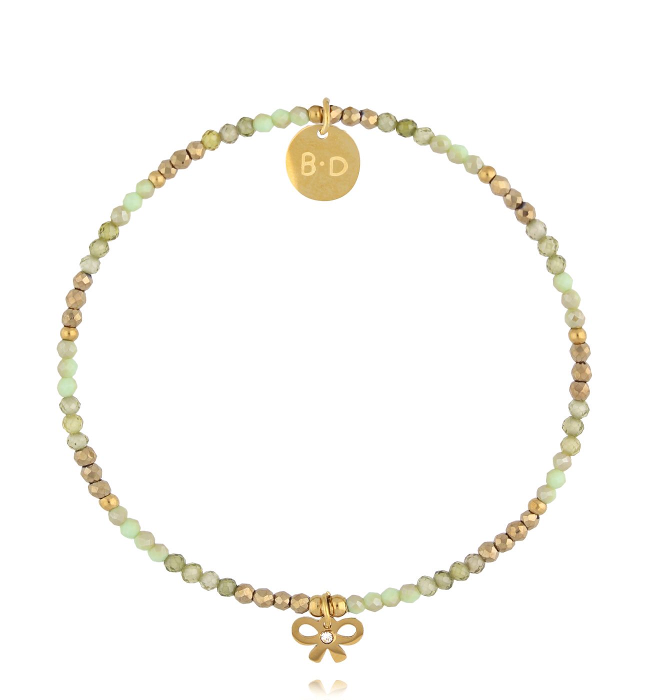 Bransoletka z cyrkoniami i kokardką - By Dziubeka