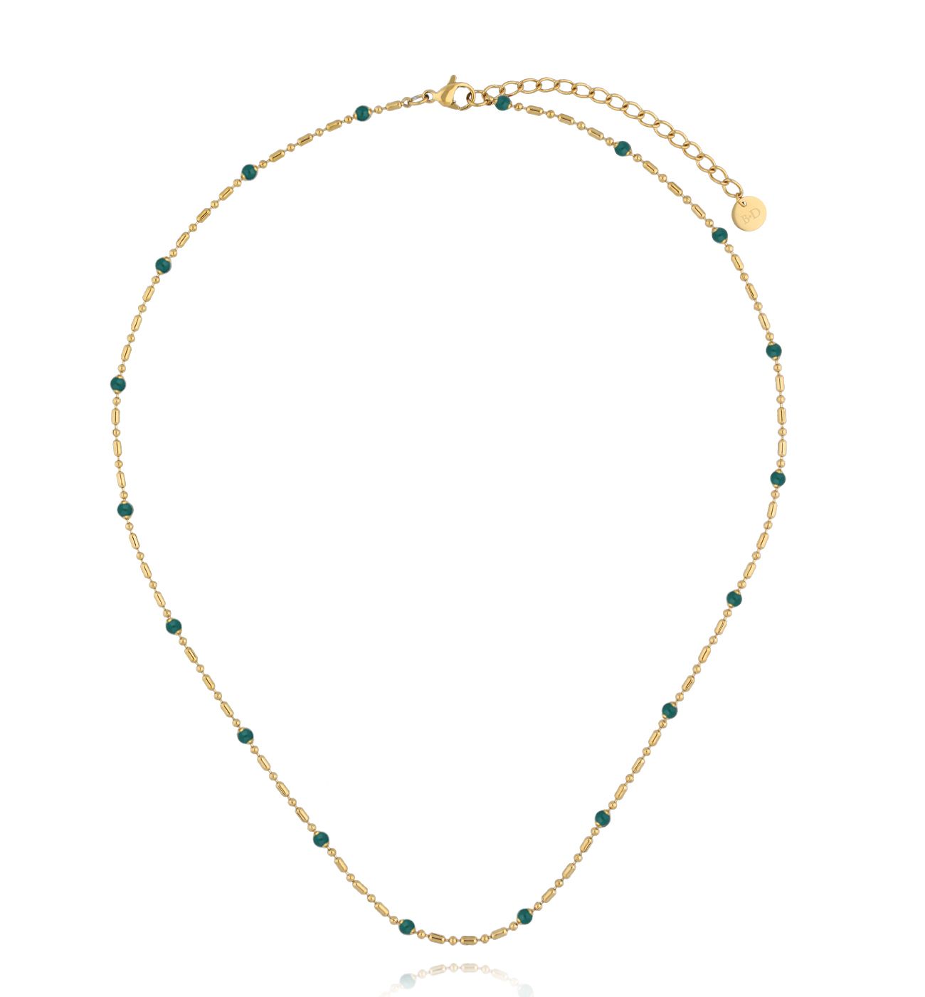 Naszyjnik z zieloną emalią NSA1338