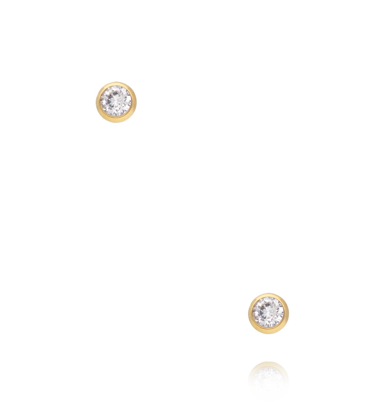 Kolczyki wkrętki z cyrkonią złote KSY0615 - By Dziubeka