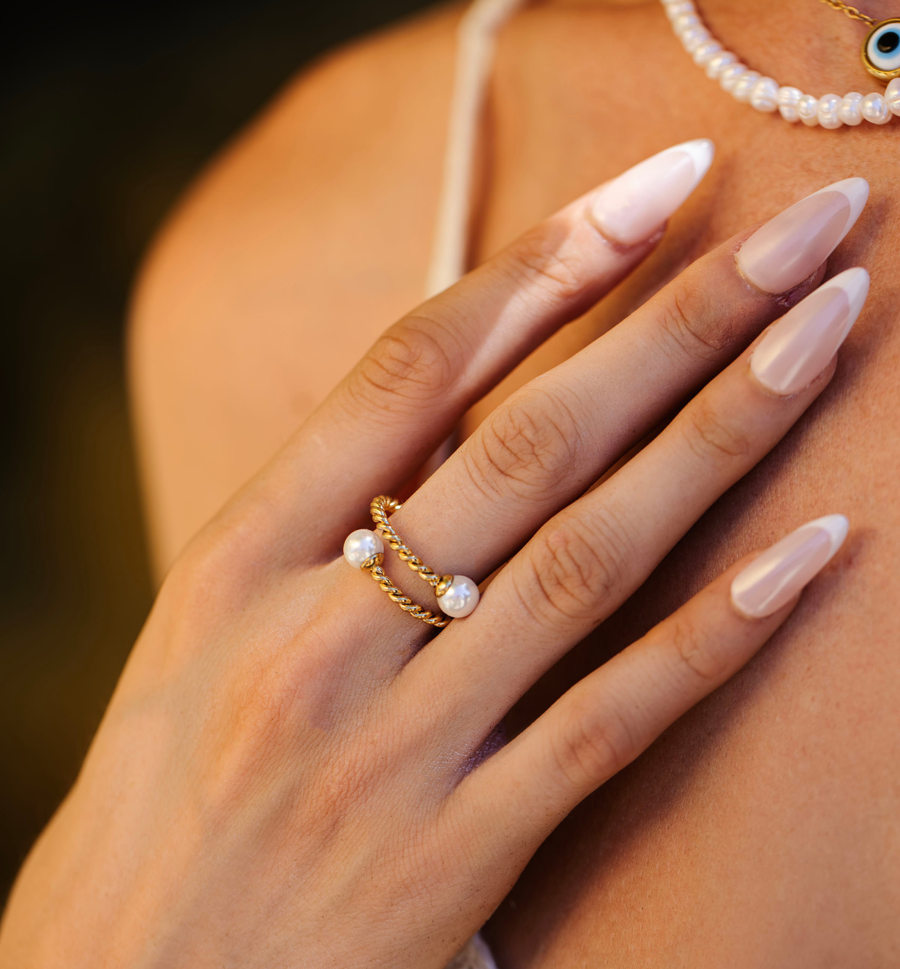 Pierścionek złoty z perłą - By Dziubeka