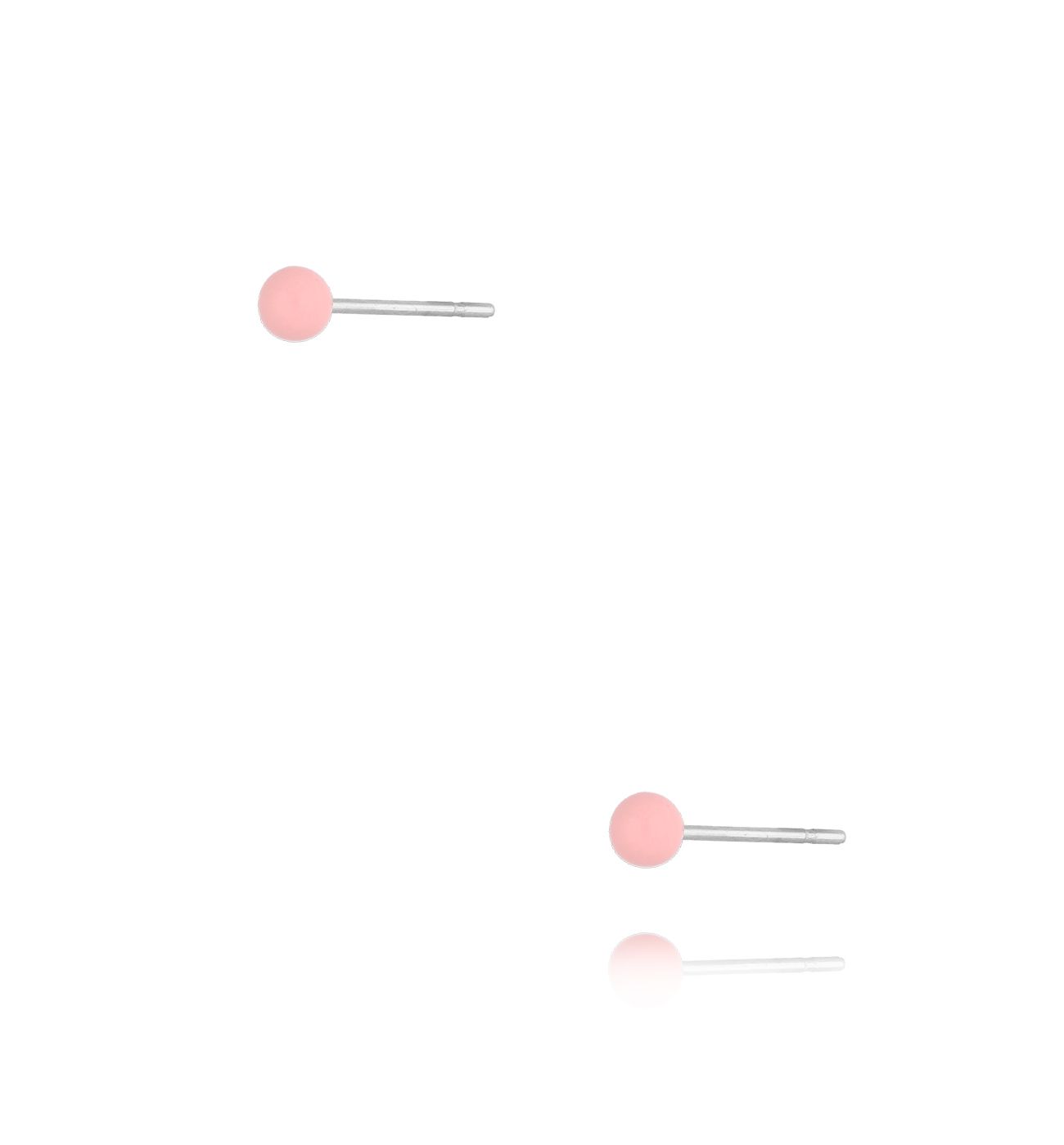 Kolczyki kulki z różową emalią 3 mm Enamel Balls KSA1692