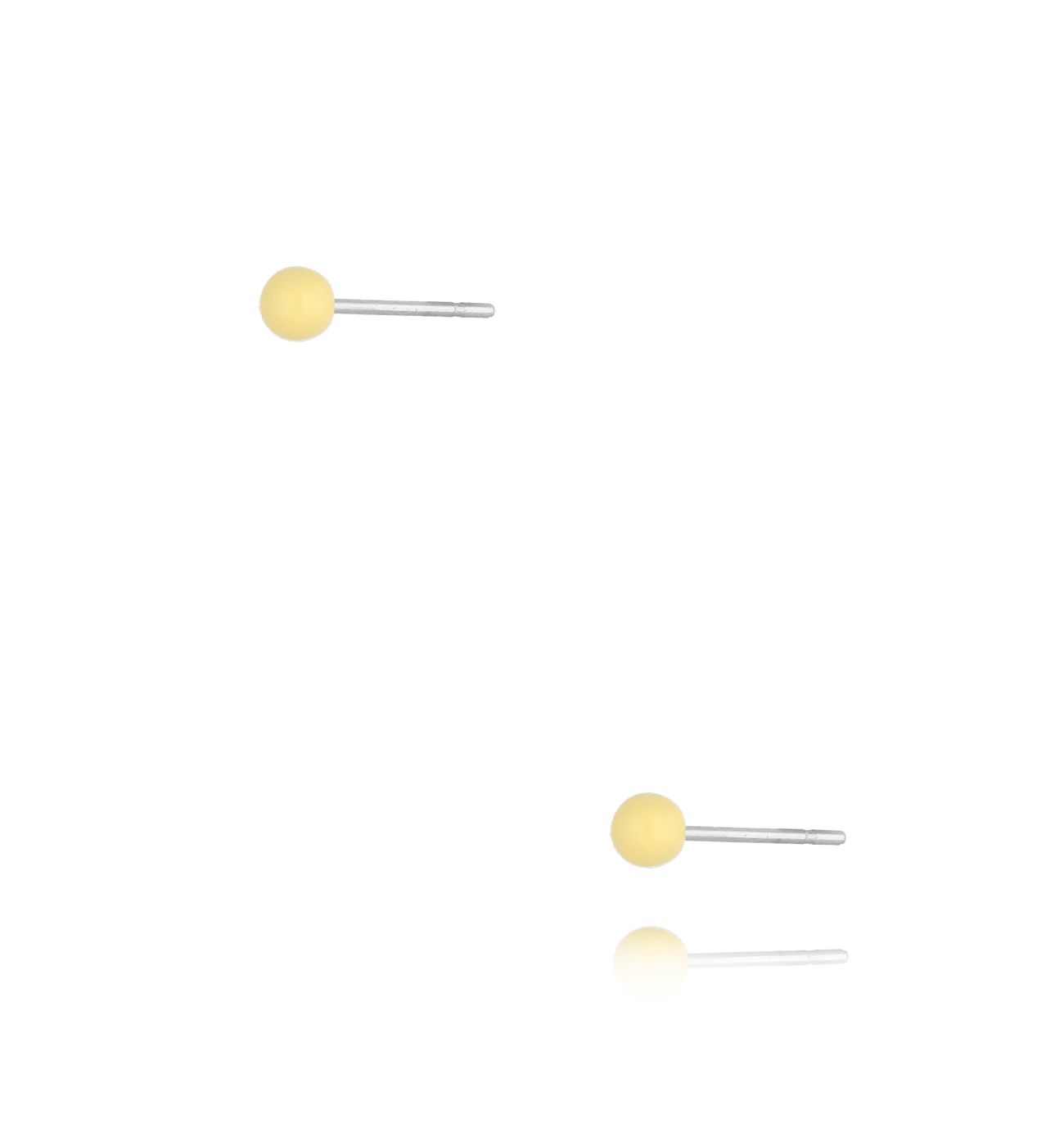 Kolczyki kulki z żółtą emalią 3 mm Enamel Balls KSA1691