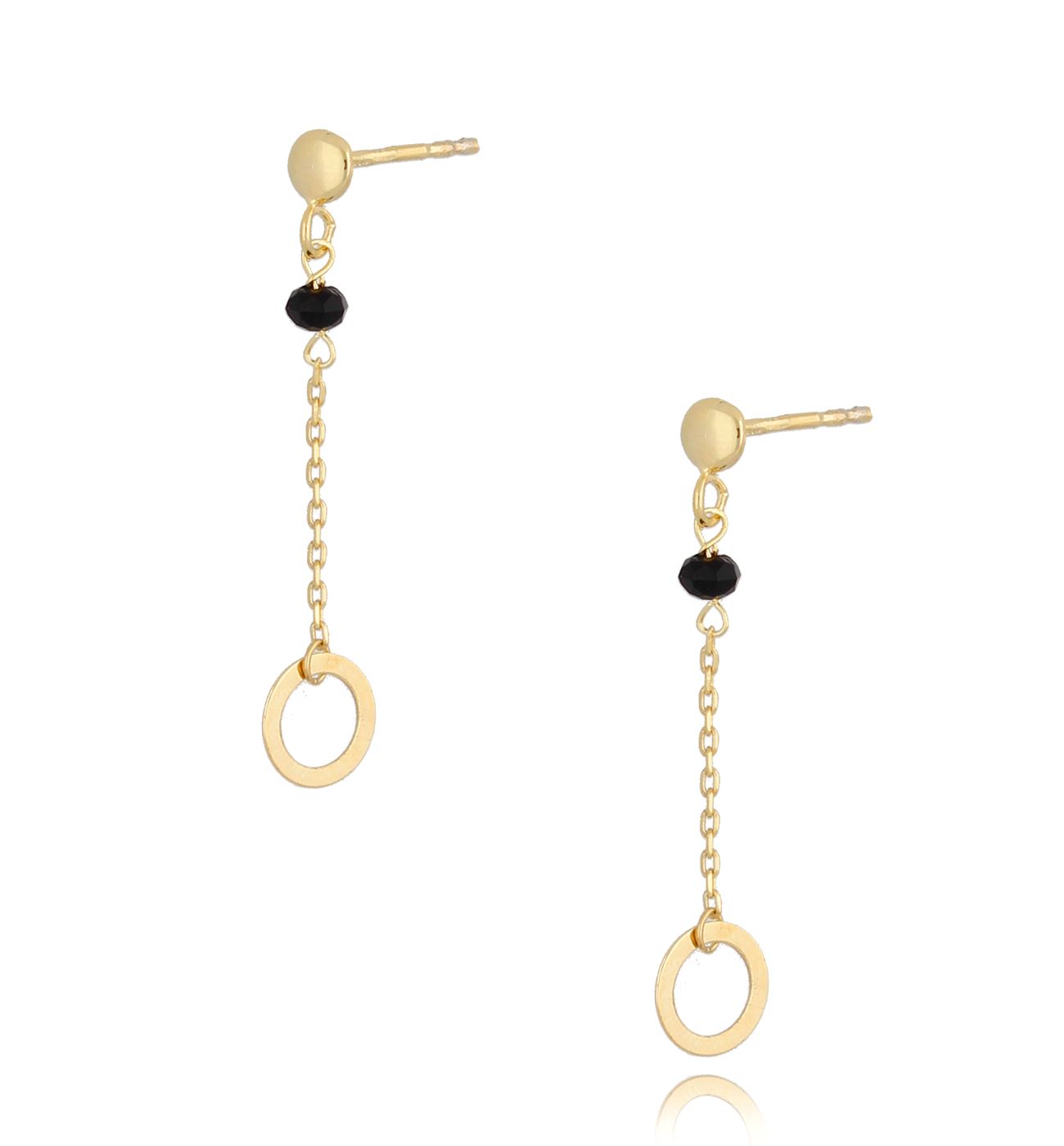 Kolczyki srebrne pozłacane wiszące Zephyr - By Dziubeka