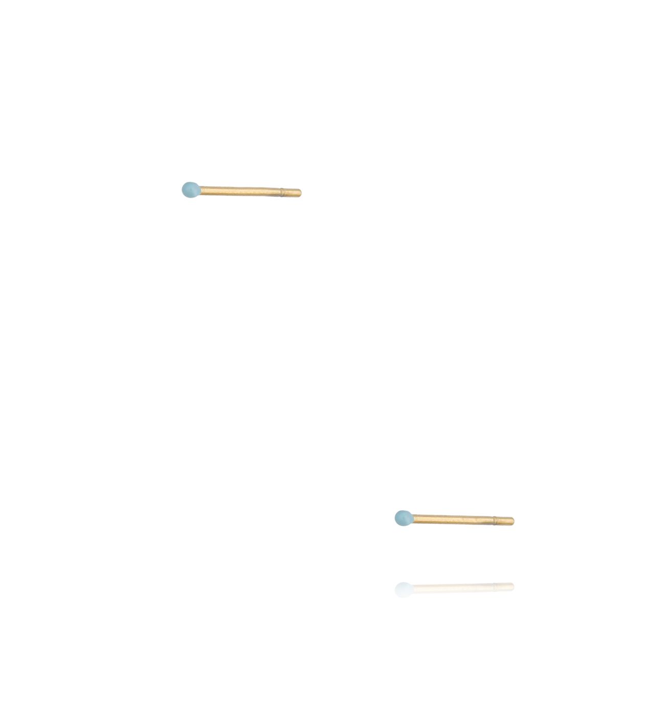 Kolczyki złote kulki z niebieską emalią 1 mm Enamel Balls KSA0791