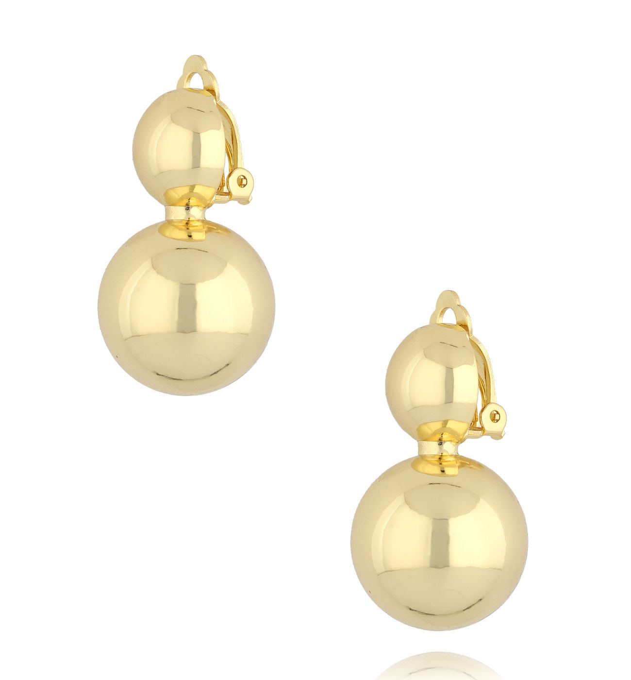 Klipsy złote kulki Double Balls - By Dziubeka