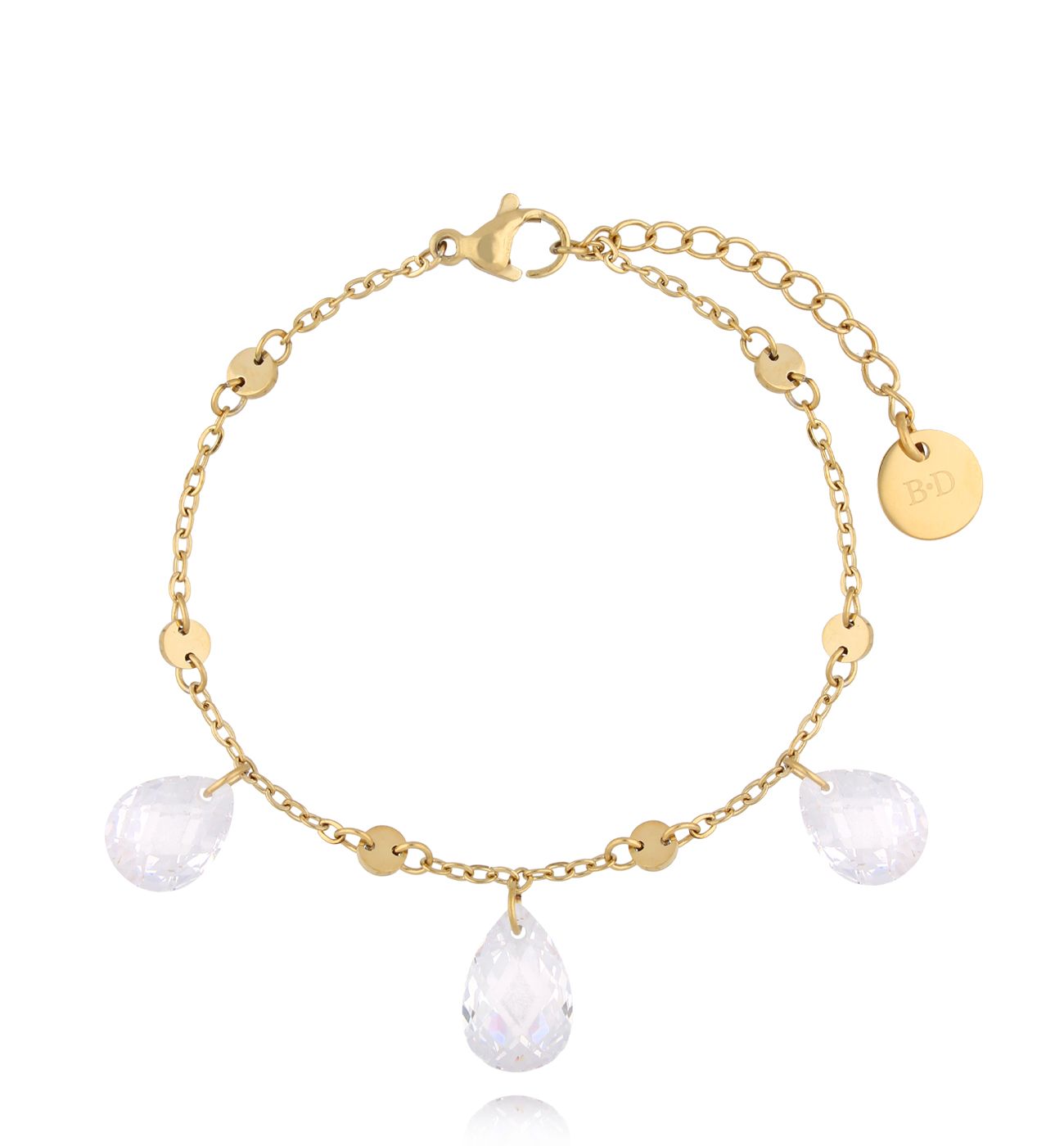 Bransoletka złota z kryształkami BSA0720