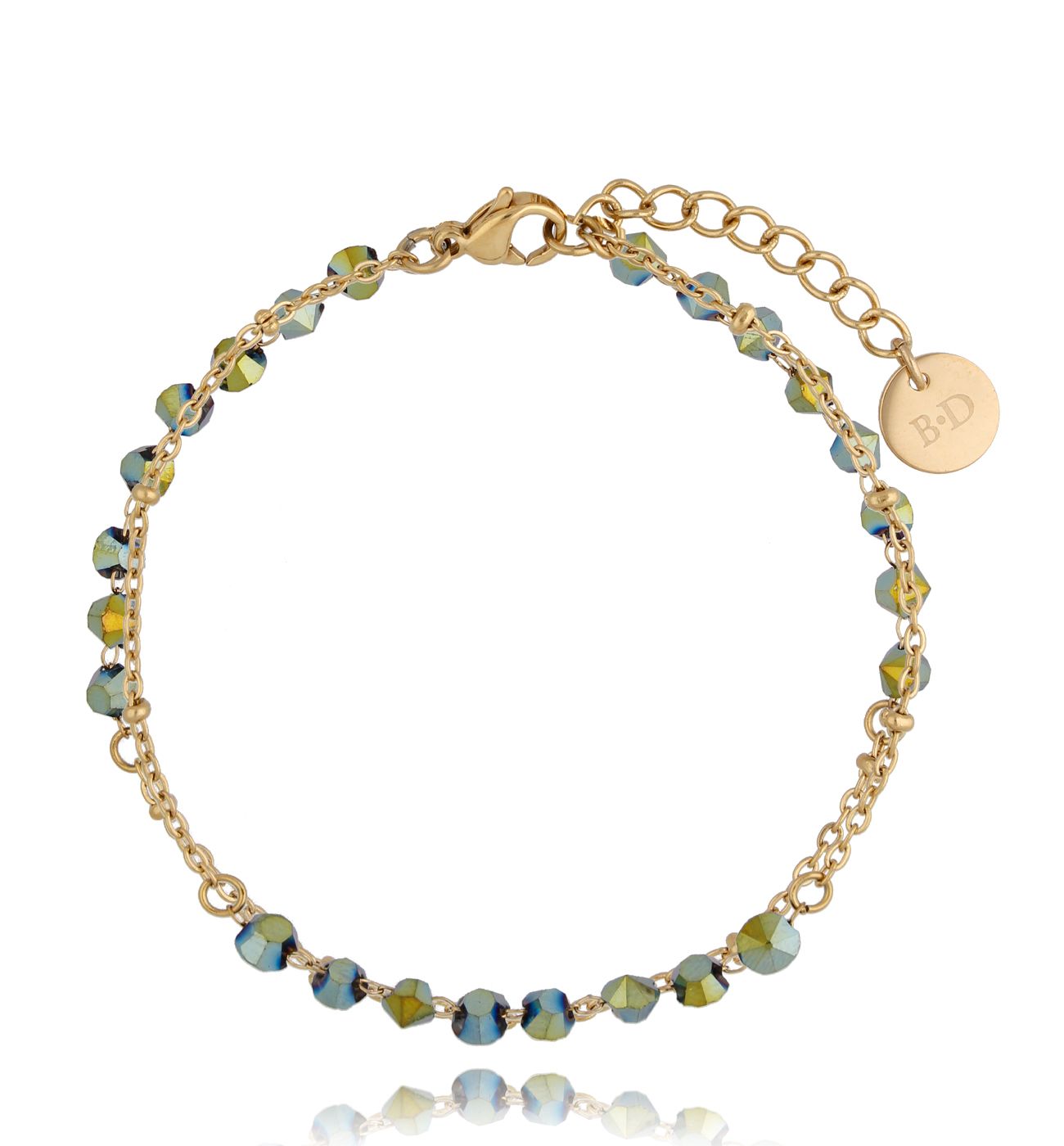 Bransoletka z kryształkami zielona Stunning BSC1167