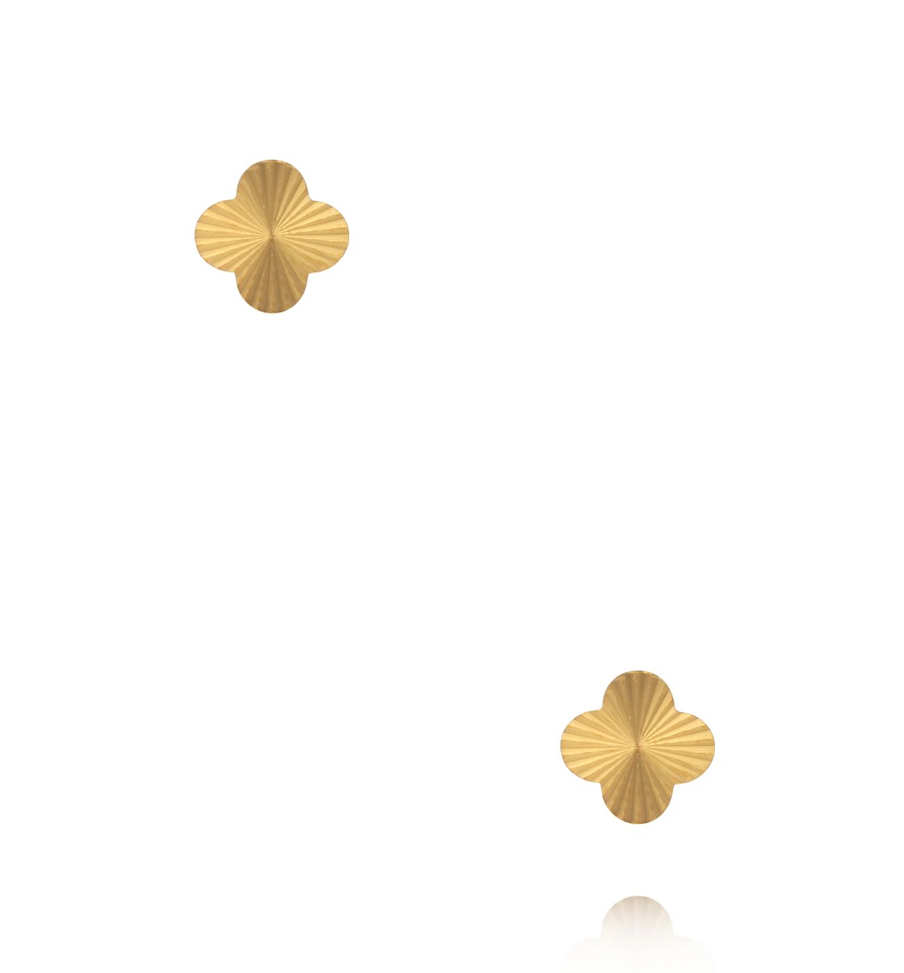 Kolczyki wkrętki w kształcie złotej koniczynki KSY0701 - By Dziubeka