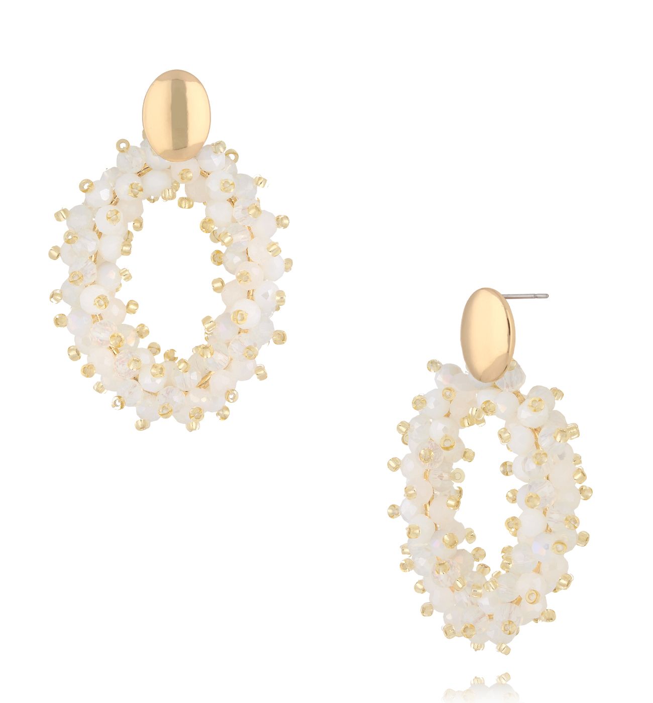 Kolczyki z mlecznymi kryształkami KWE0270