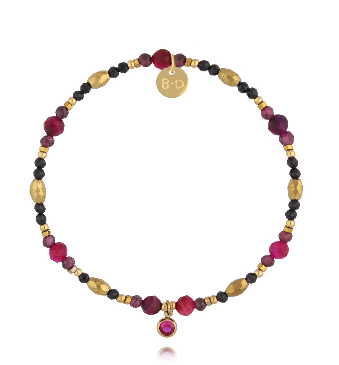 Bransoletka z naturalnych kamieni bordowa BTW3549