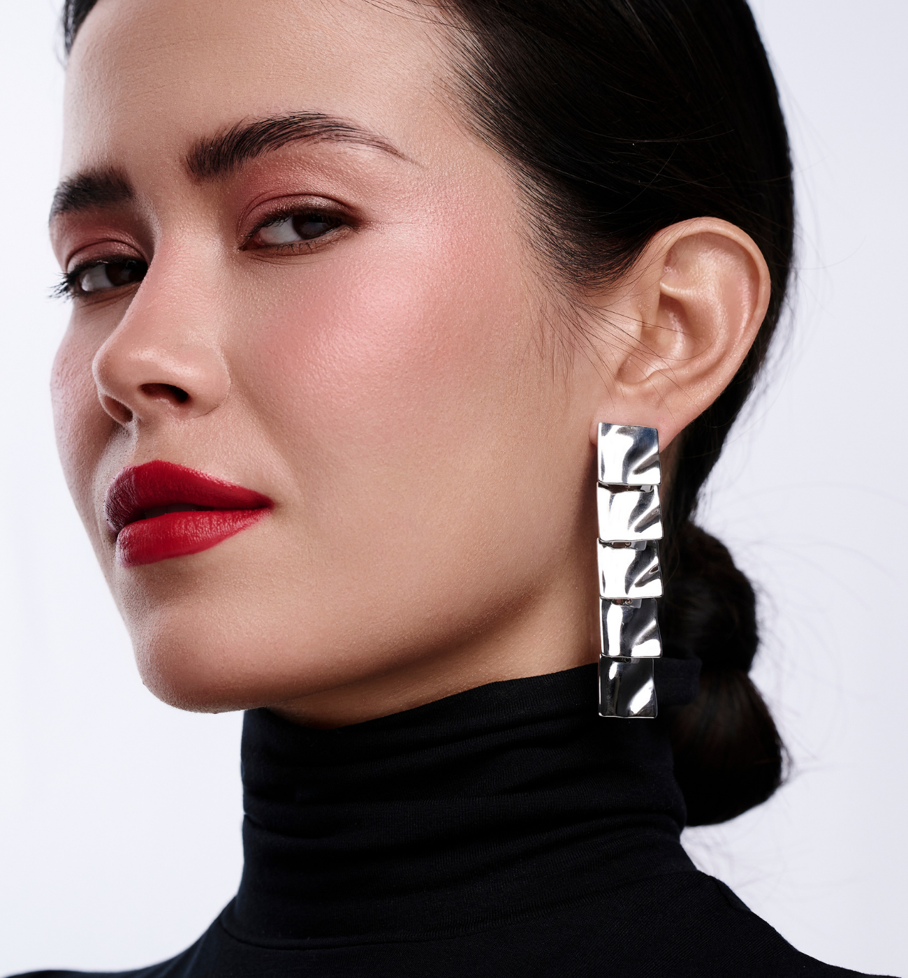 Kolczyki prostokątne srebrne - By Dziubeka