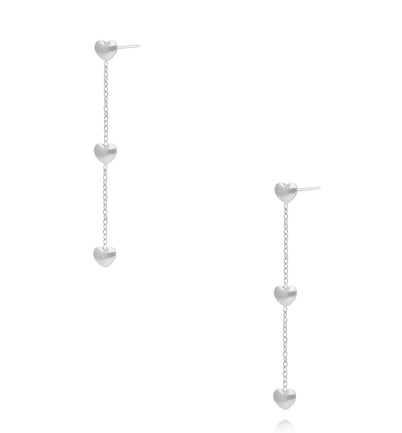 Kolczyki serca srebrne KGG0015