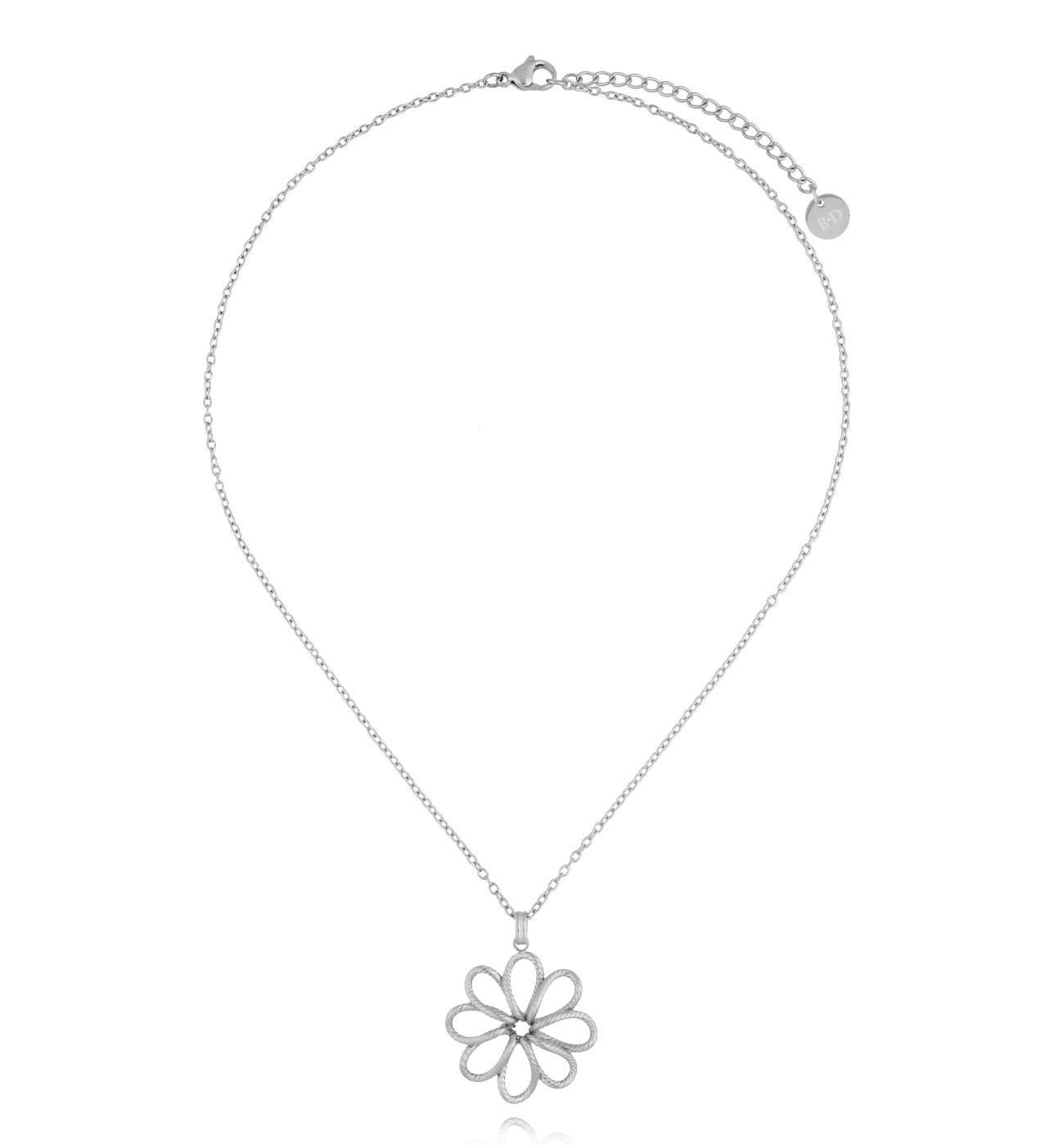 Naszyjnik z kwiatkiem srebrny NSA1355