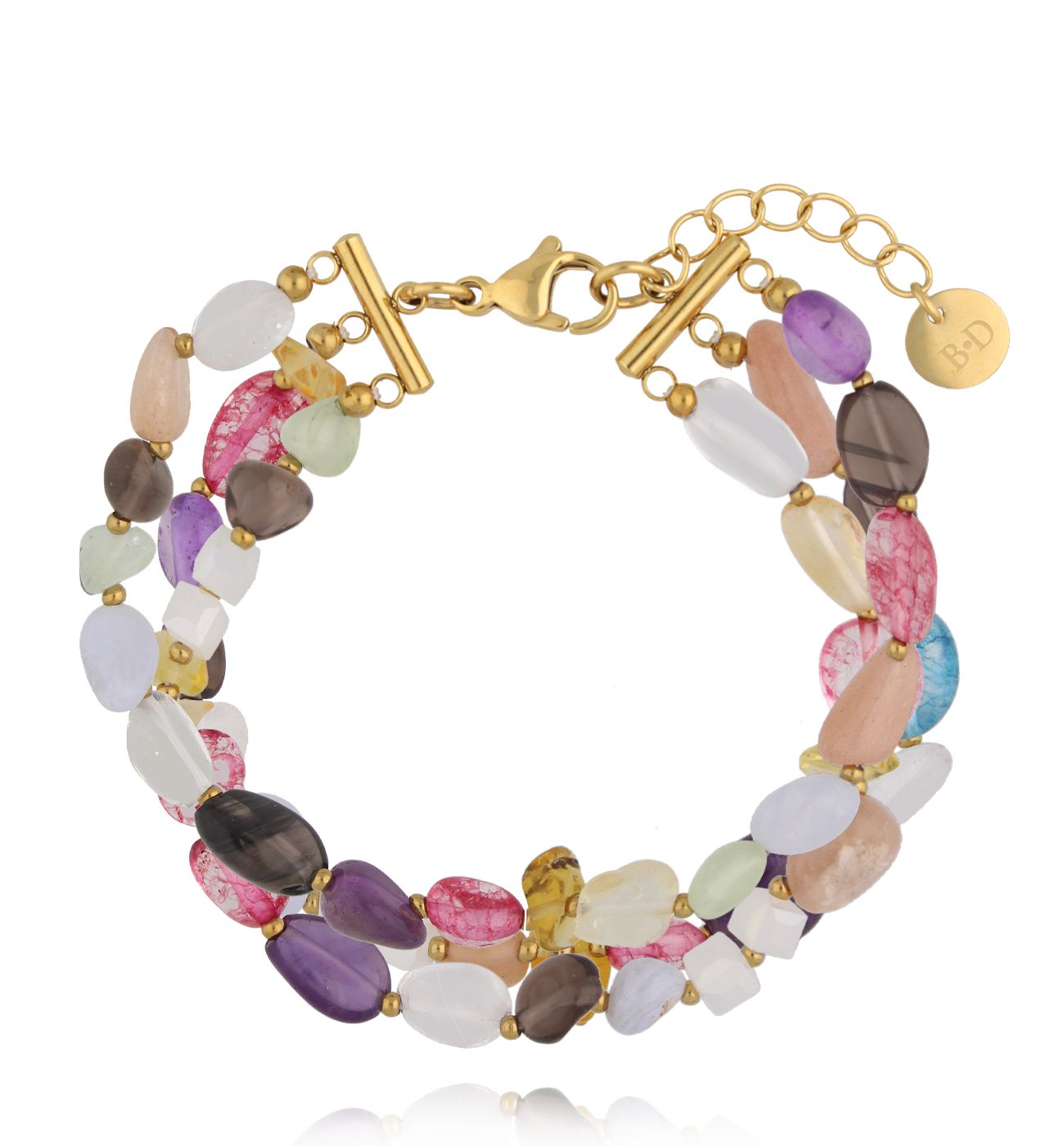 Bransoletka z kolorowych kamieni naturalnych - By Dziubeka