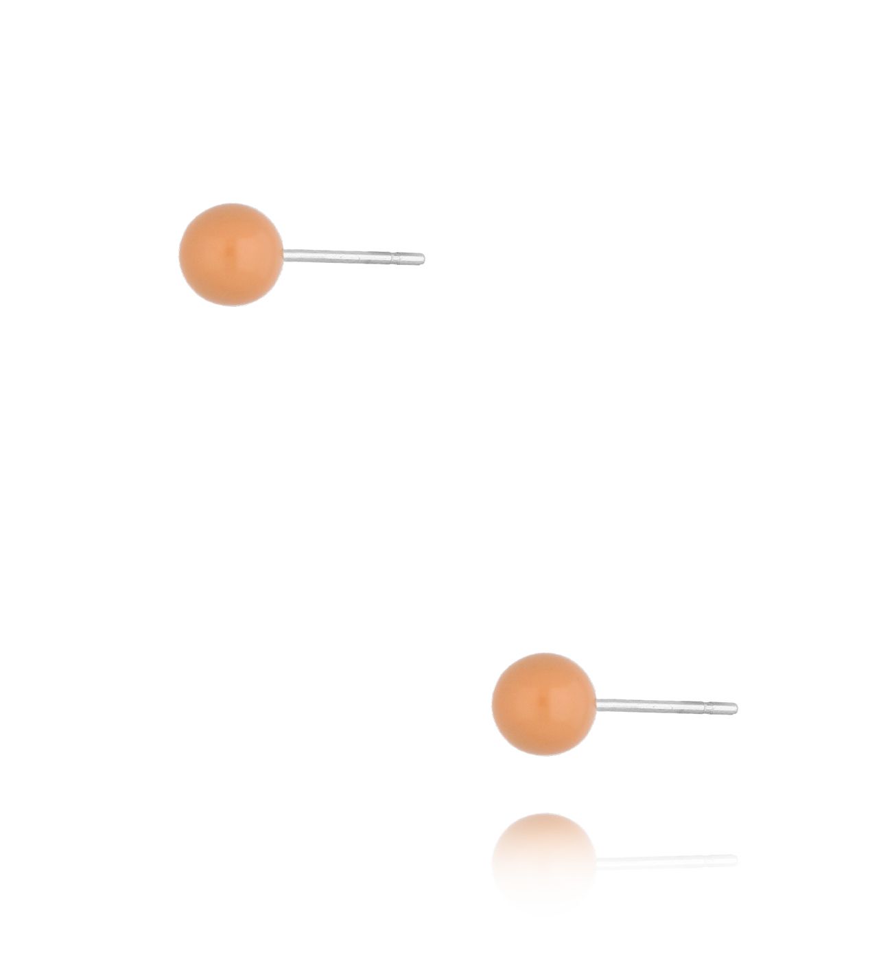 Kolczyki kulki z brzoskwiniową emalią 5 mm Enamel Balls - By Dziubeka