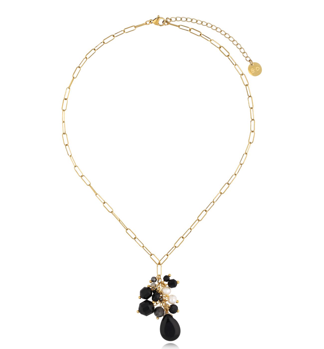 Naszyjnik z kamieniami czarny Island Elegance NPA1265