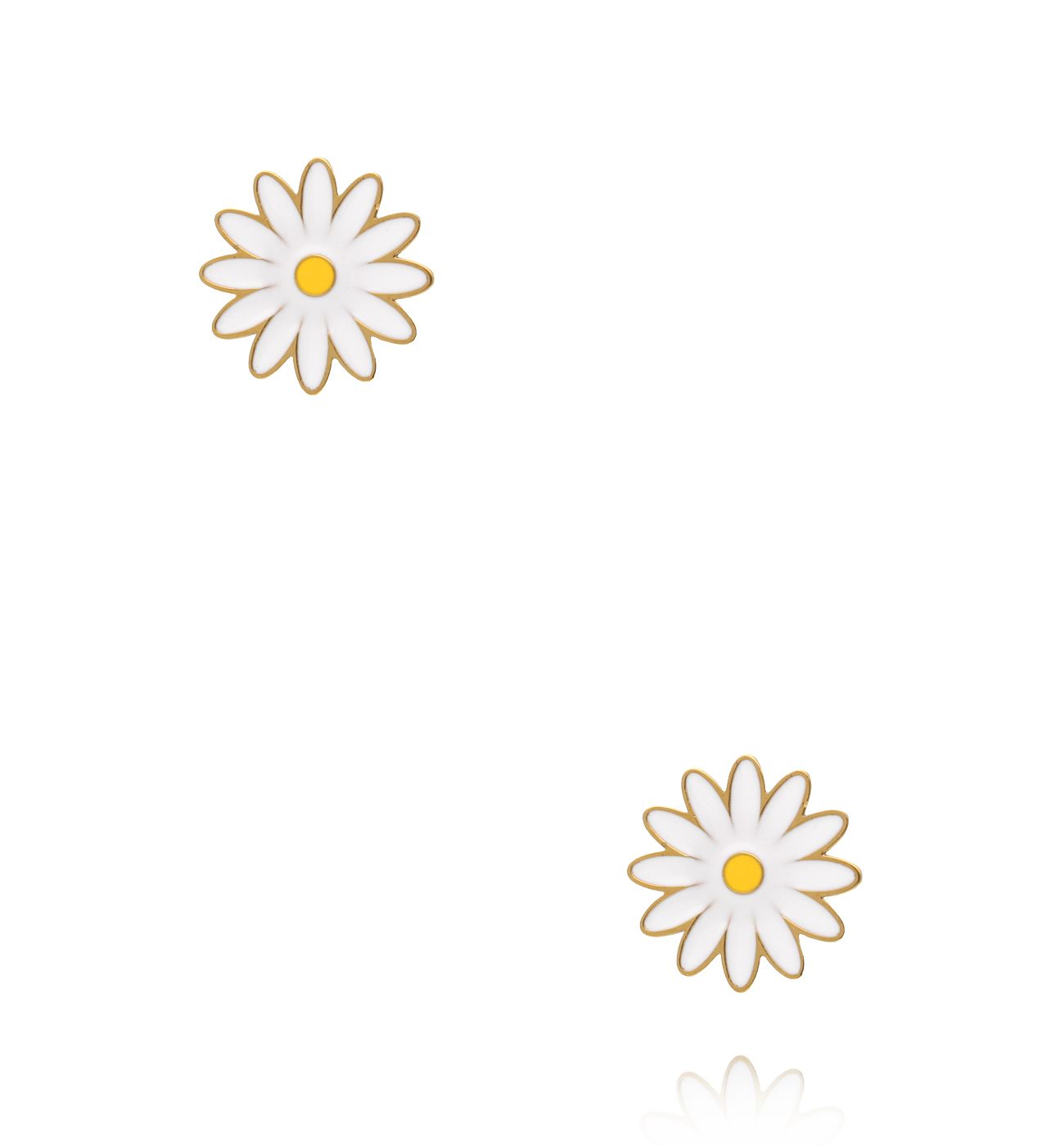 Kolczyki wkrętki w kształcie stokrotek KSY0686 - By Dziubeka