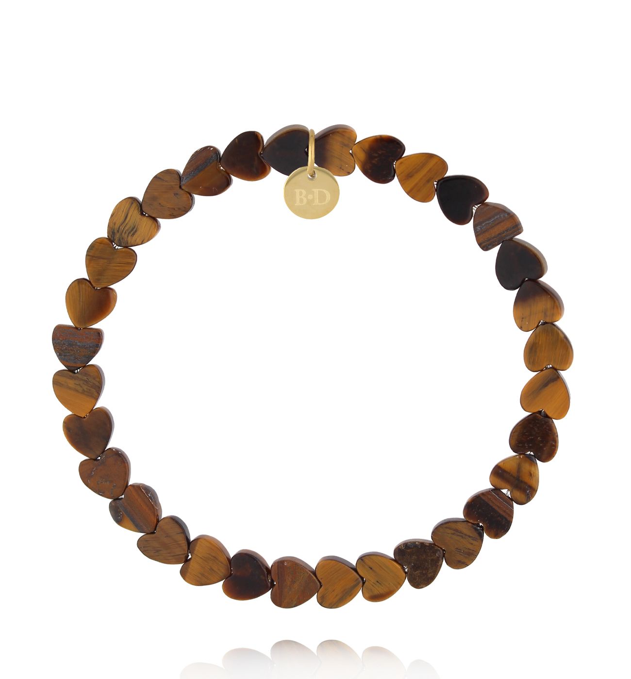 Bransoletka z sercami- tygrysie oko - By Dziubeka