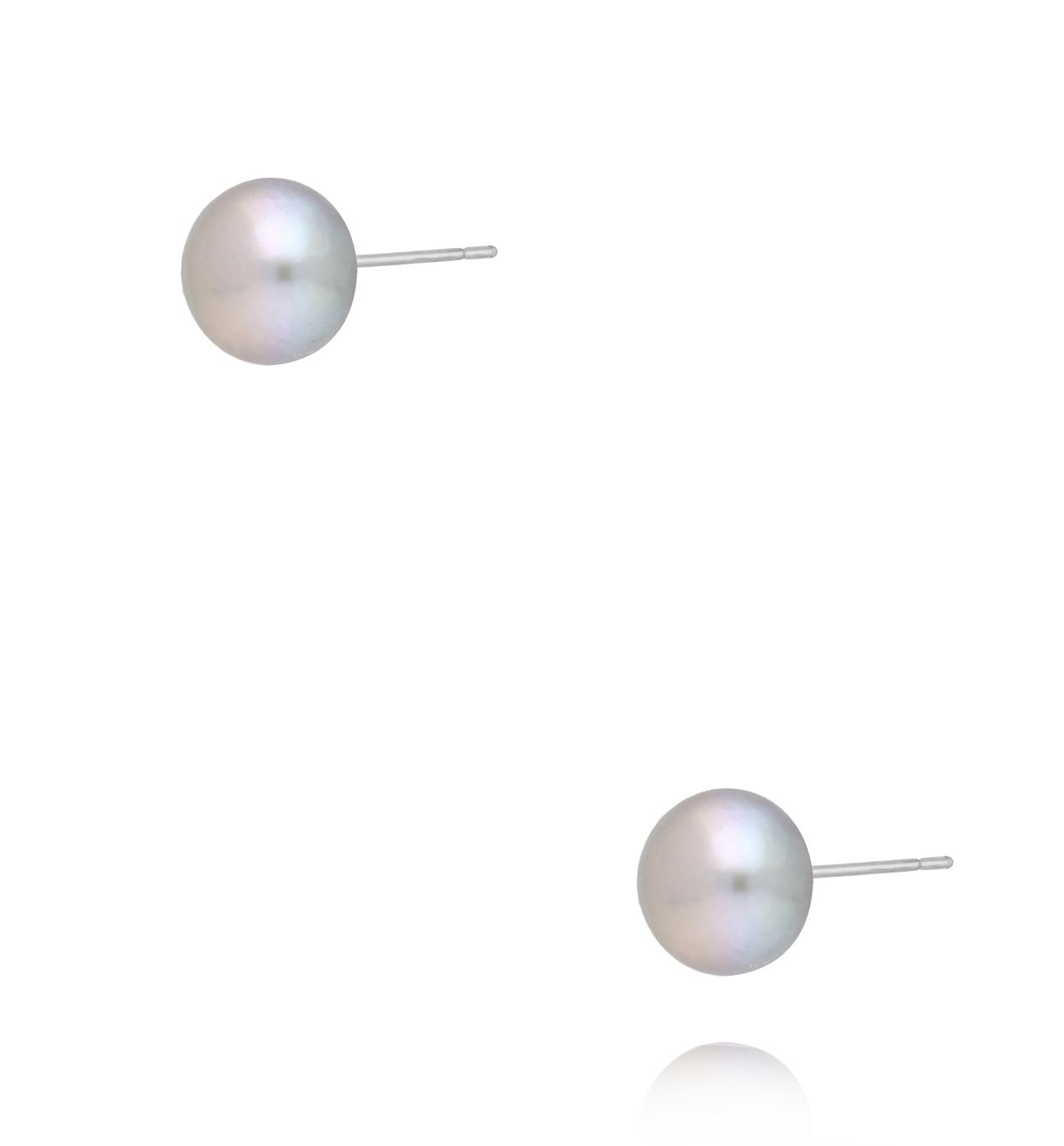 Kolczyki srebrne sztyfty – klasyczne perły KLU0117 - By Dziubeka