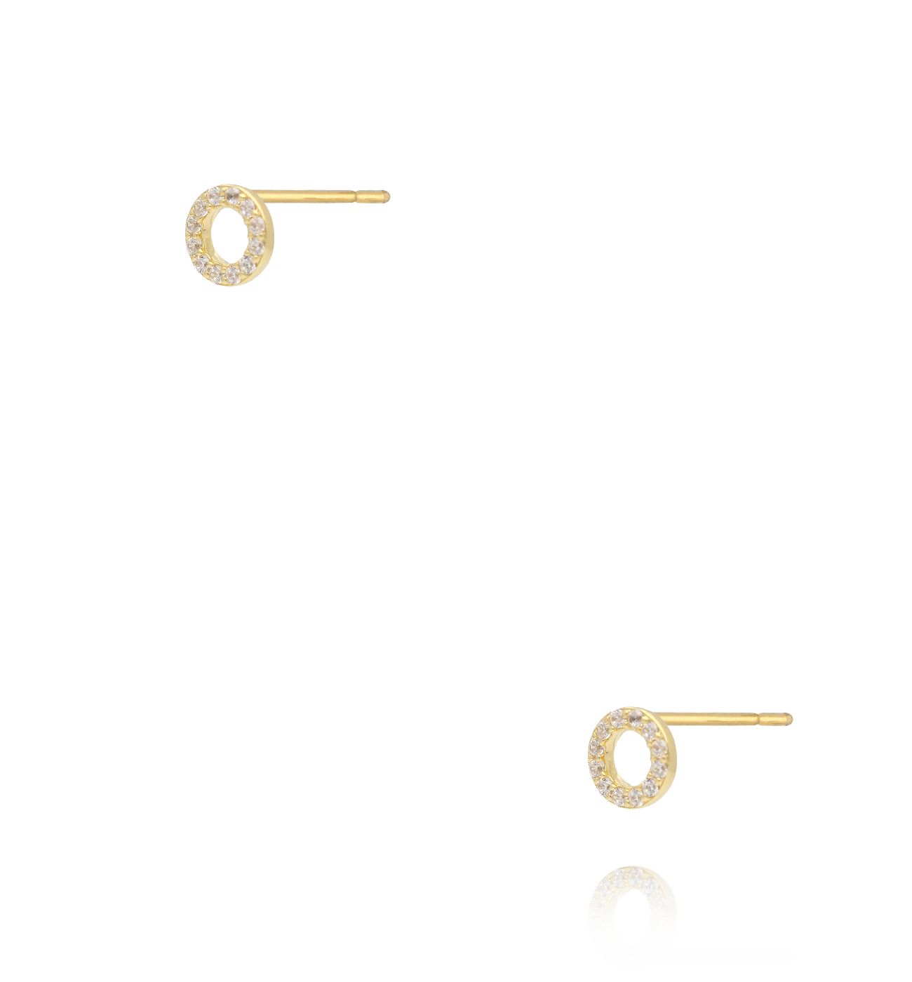 Kolczyki sztyfty koła z cyrkoniami złote KCA0114