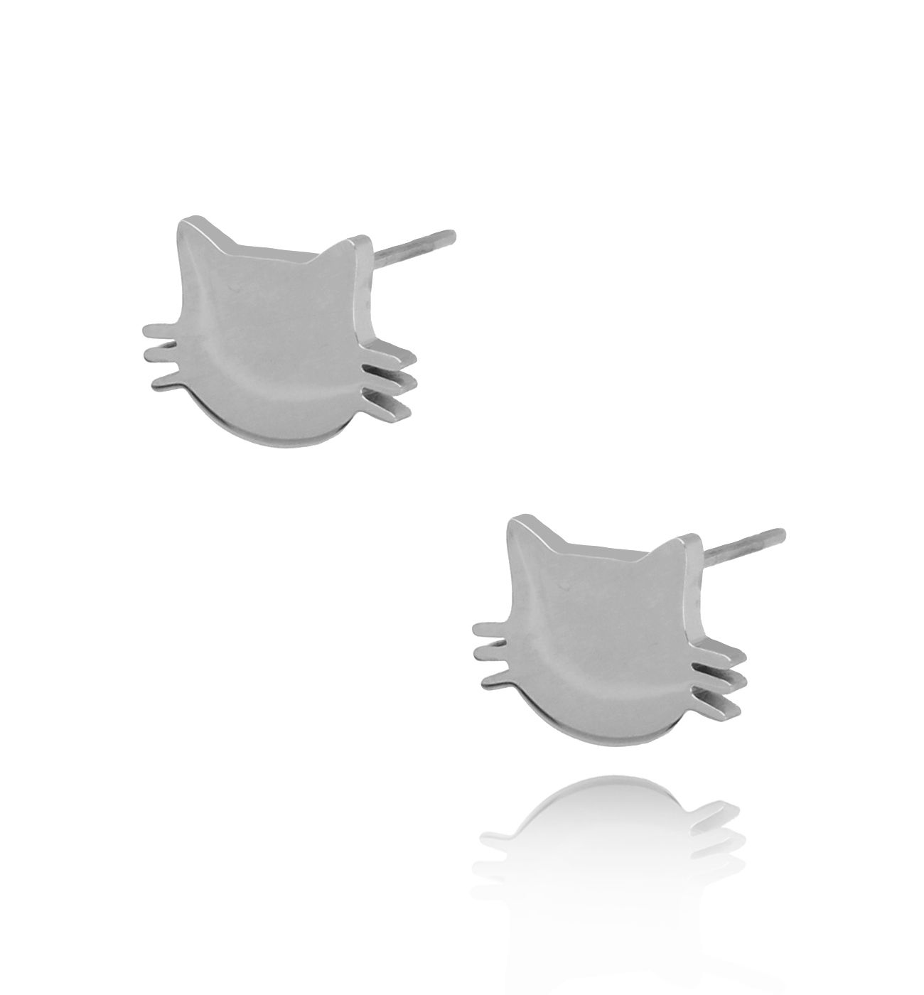 Kolczyki srebrne kotki ze stali szlachetnej KPS0001