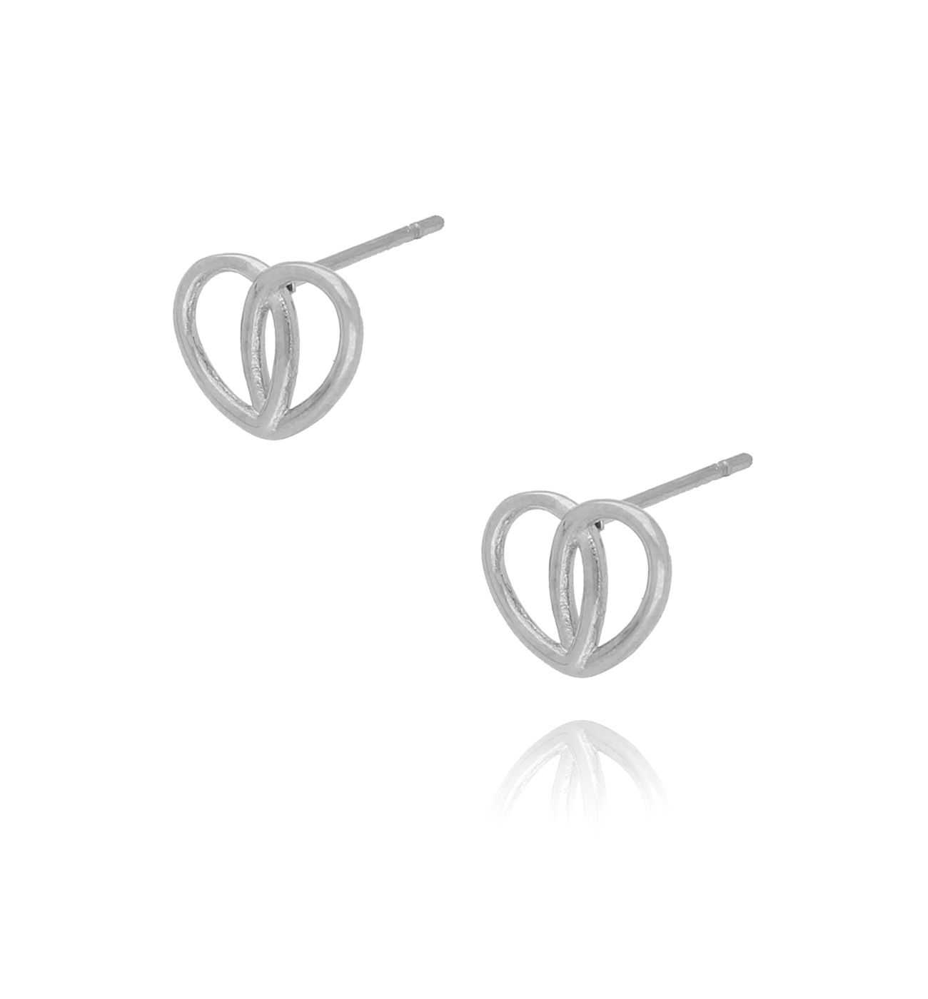 Kolczyki srebrne serca ze stali szlachetnej - By Dziubeka